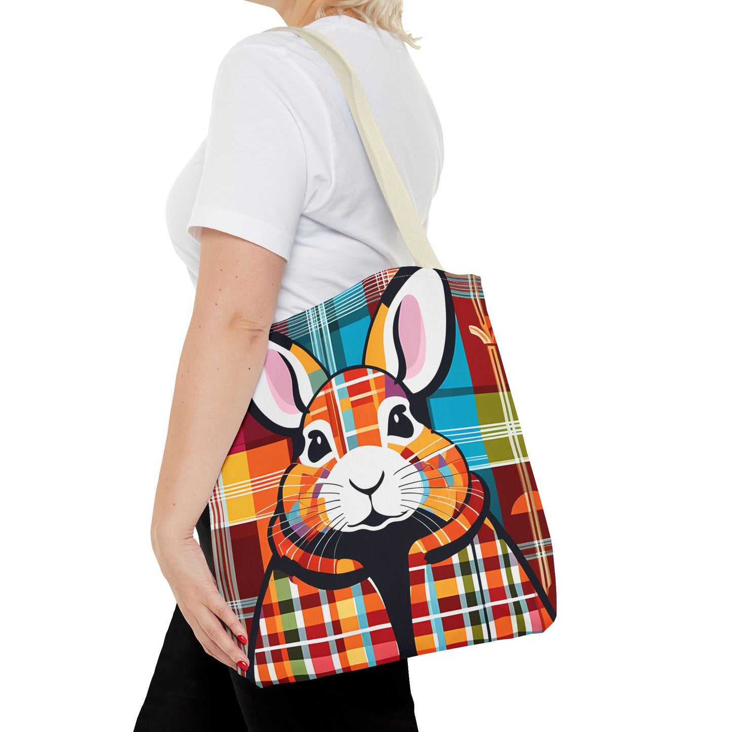 Plaid Bunny Tote Bag