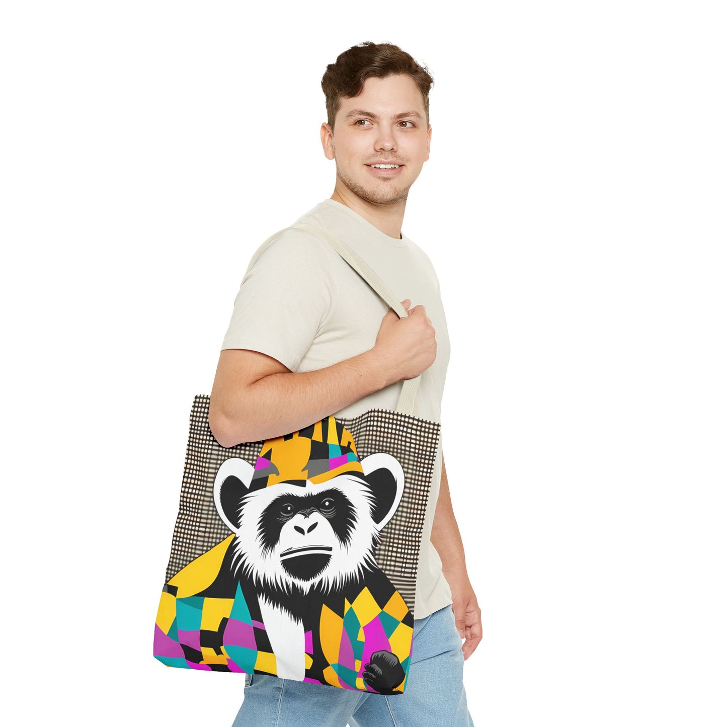 Geometric Monkey Tote Bag