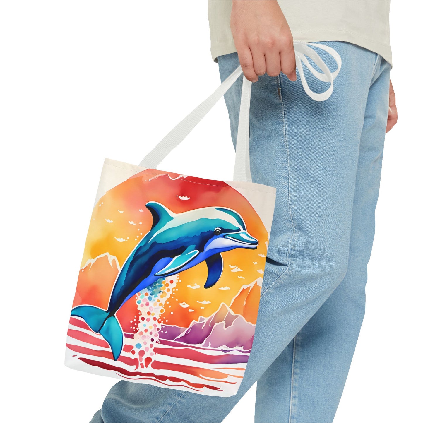 Sunset Dolphin Tote Bag