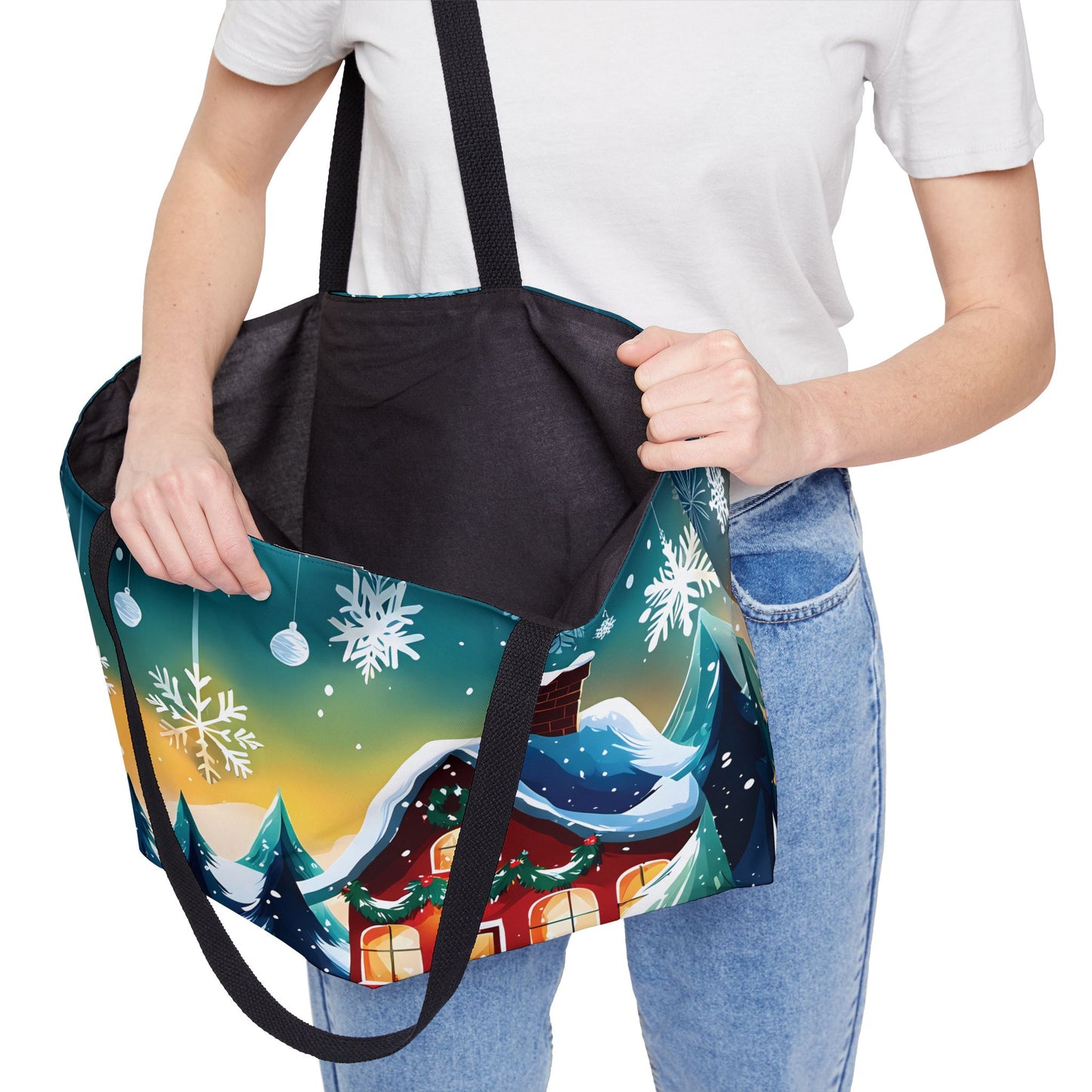 Christmas Cabin Wonderland Tote Bag