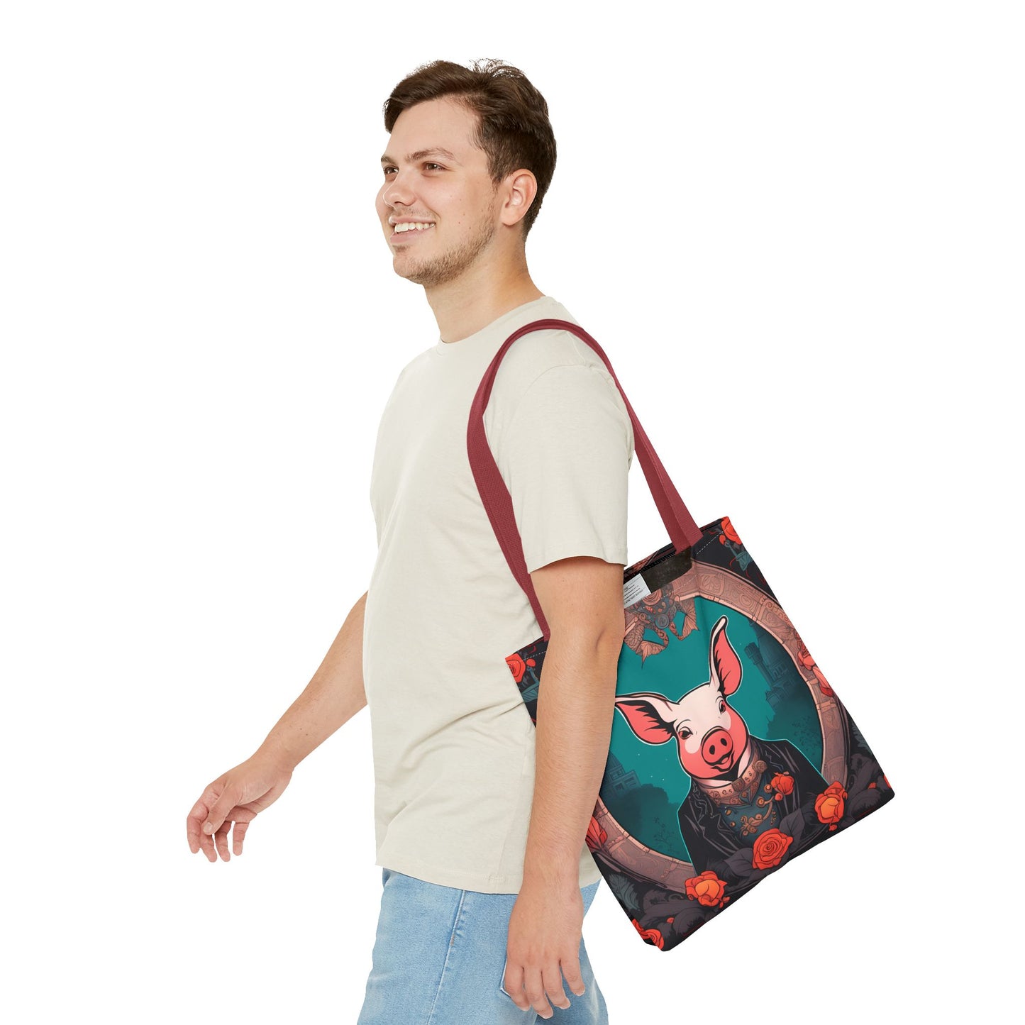 Charming Victorian Pig Tote Bag