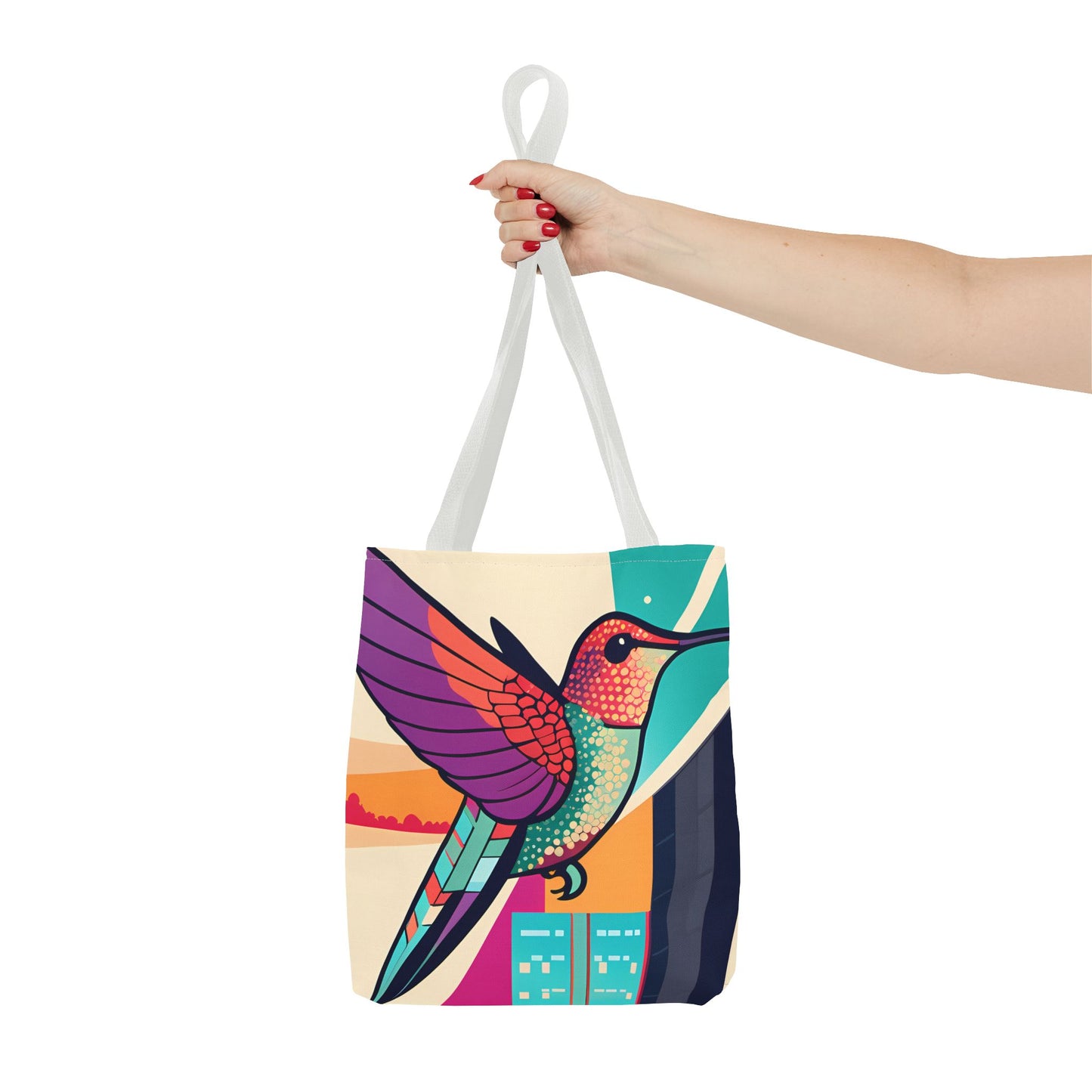 Colorful City Hummingbird Tote Bag