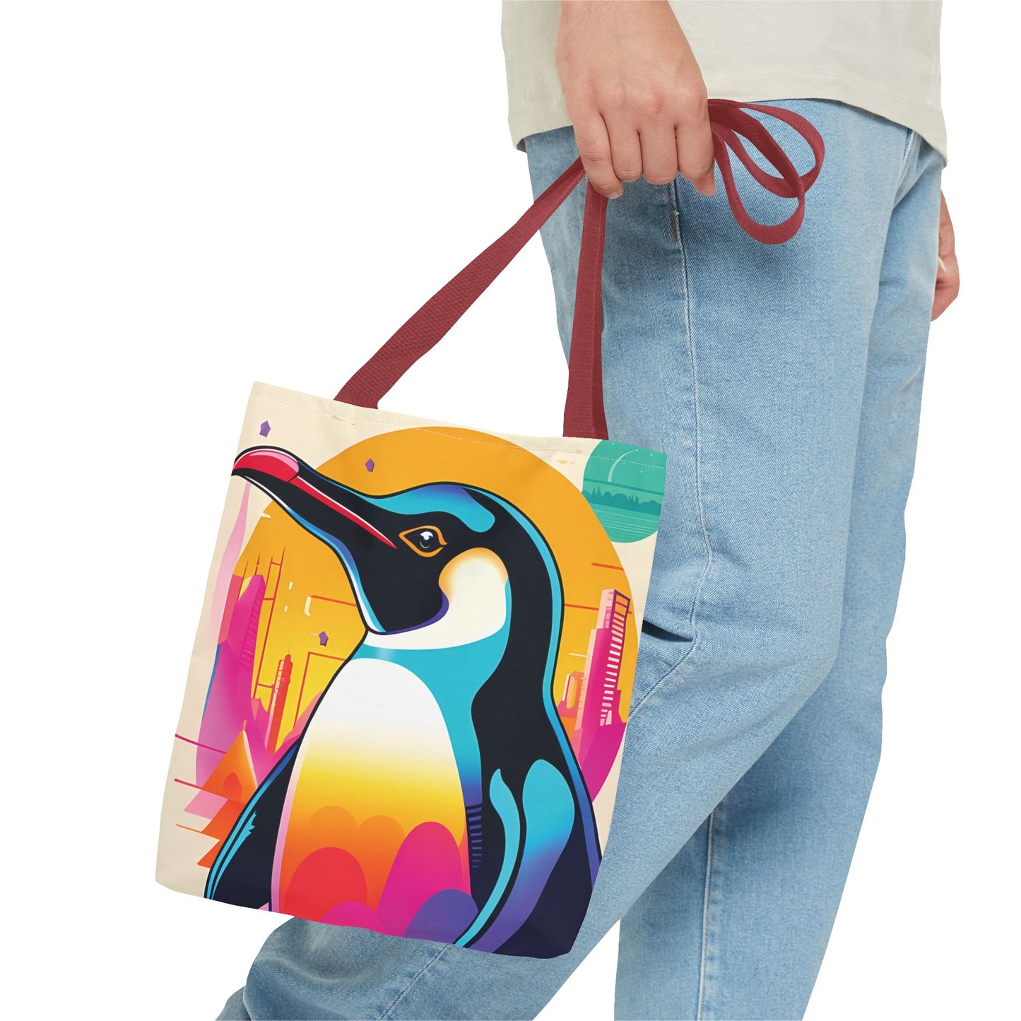 Penguin Cityscape Tote Bag