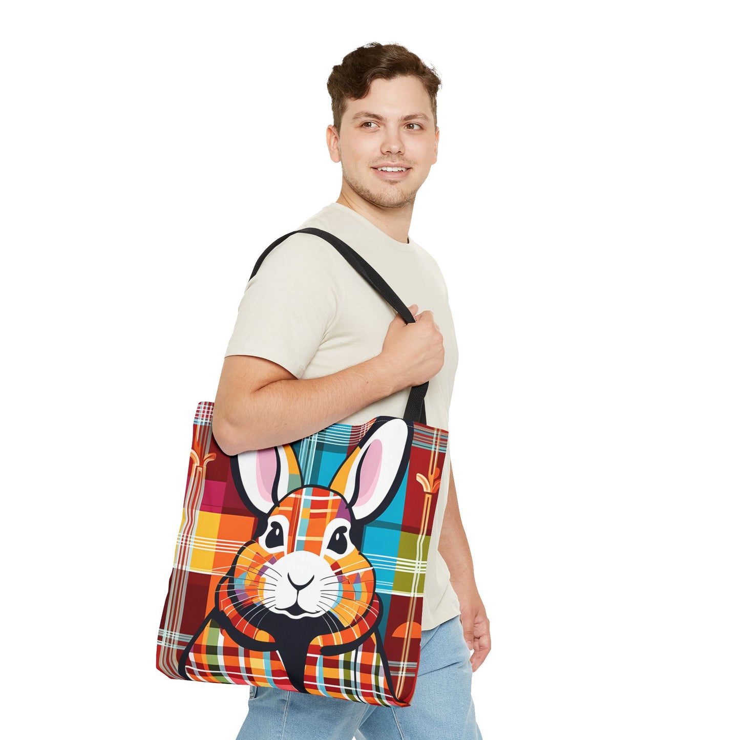 Plaid Bunny Tote Bag