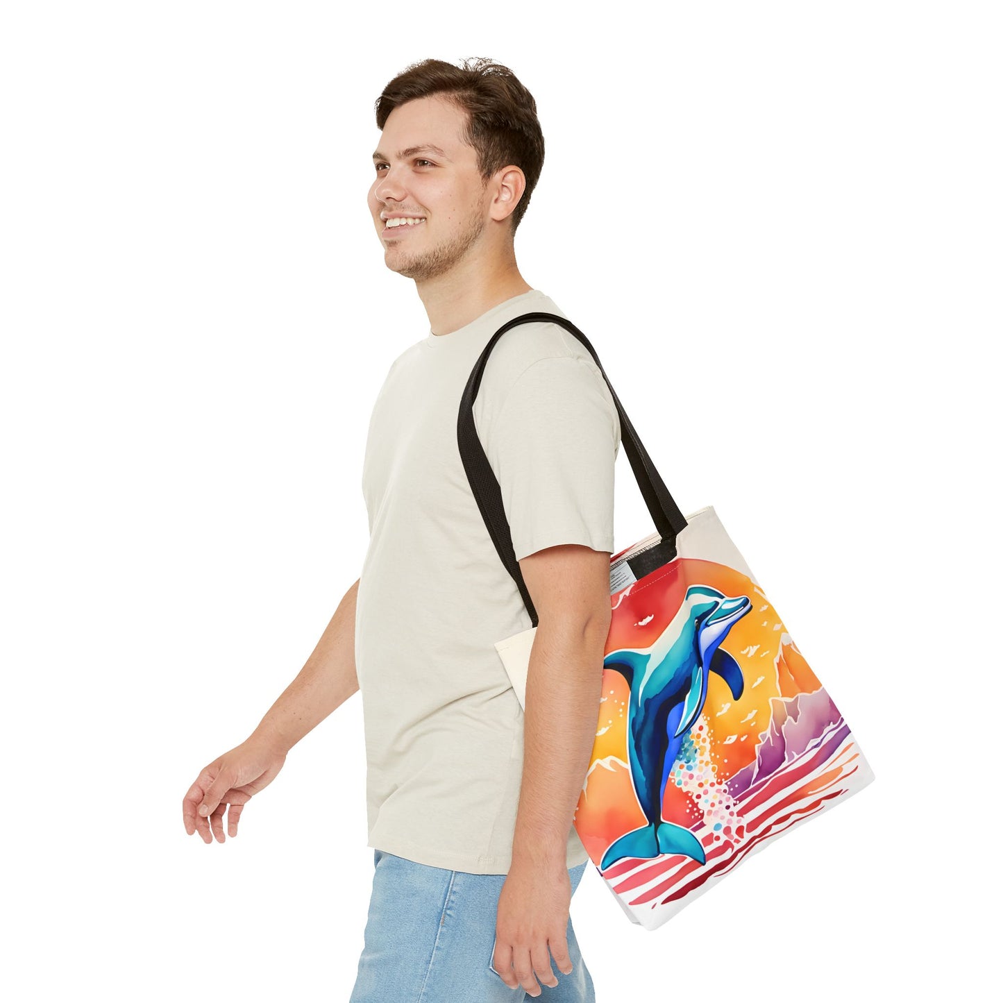 Sunset Dolphin Tote Bag