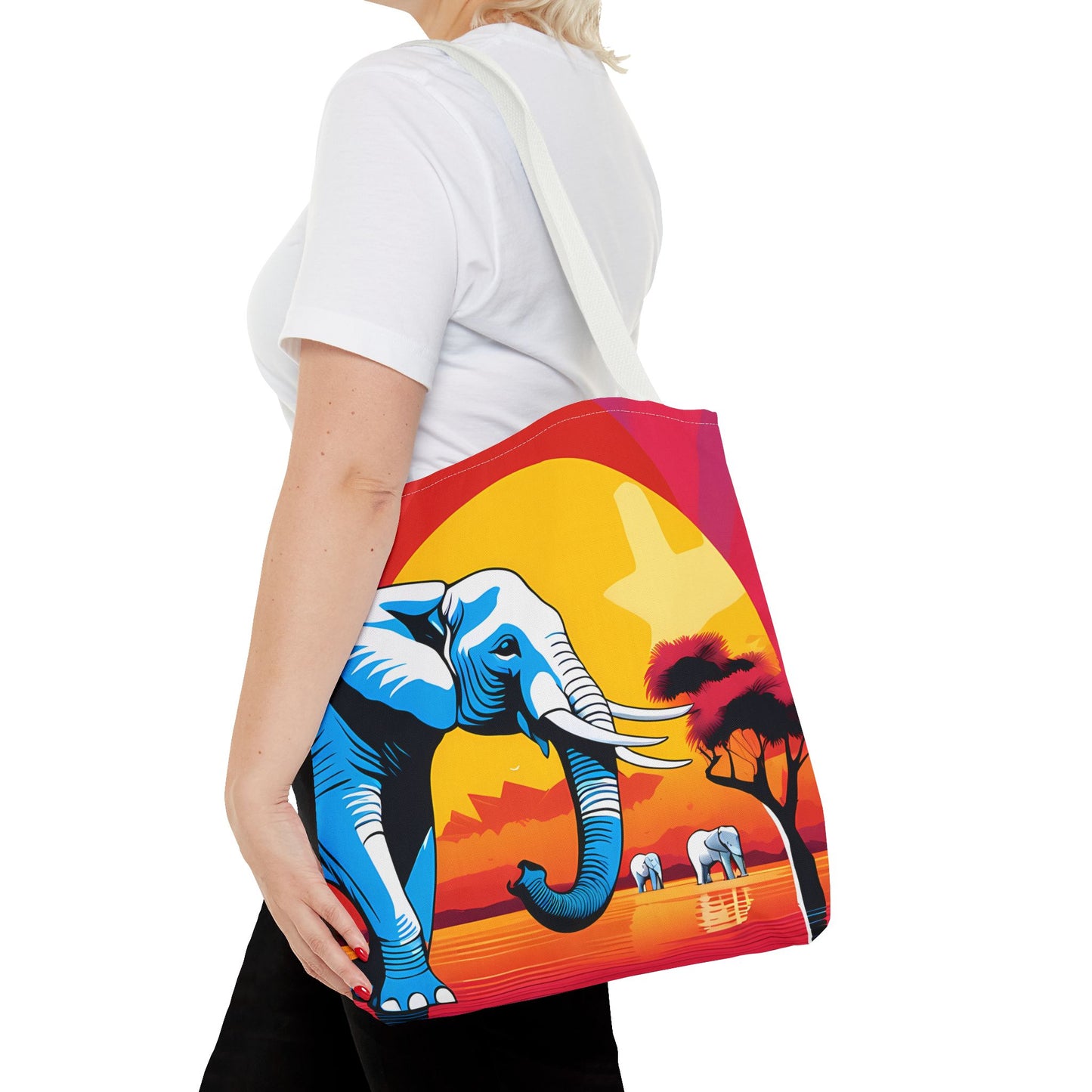 Safari Sunset Elephant Tote Bag