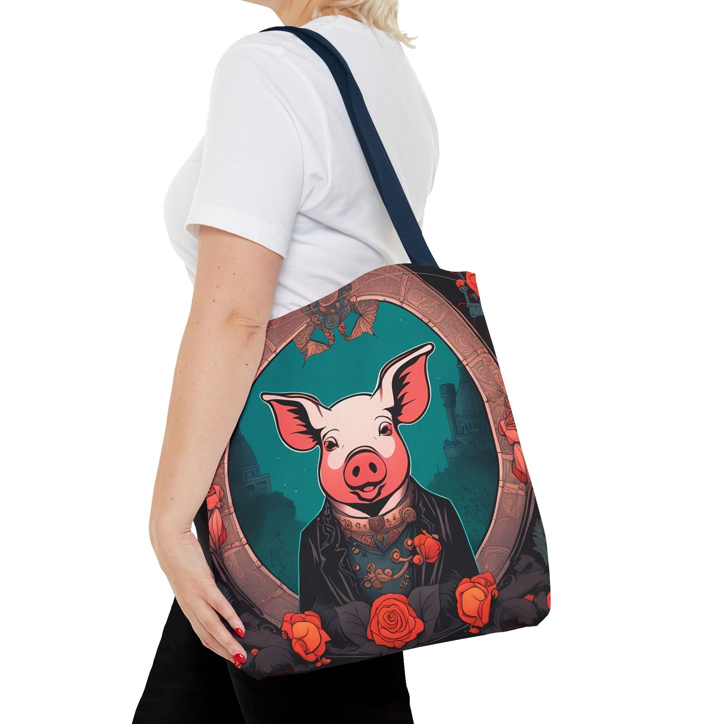 Charming Victorian Pig Tote Bag