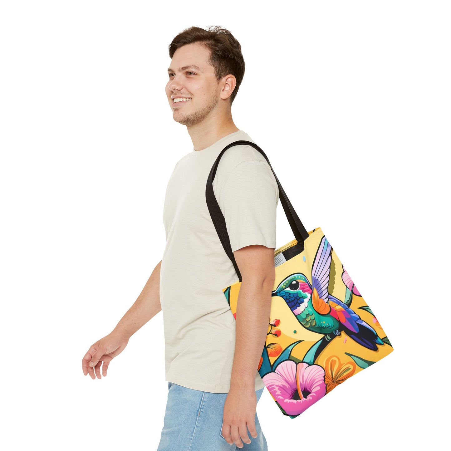 Floral Hummingbird Tote Bag