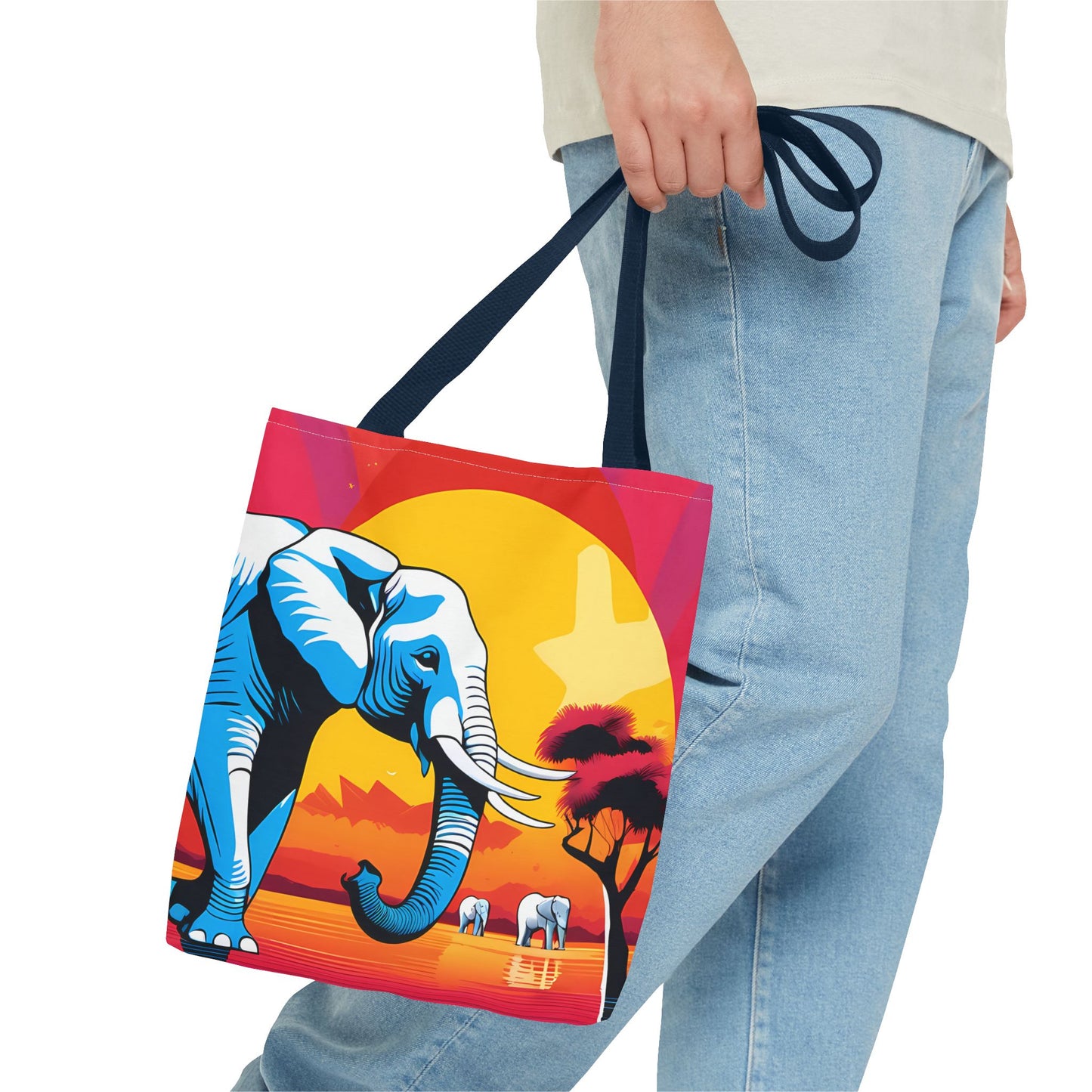Safari Sunset Elephant Tote Bag
