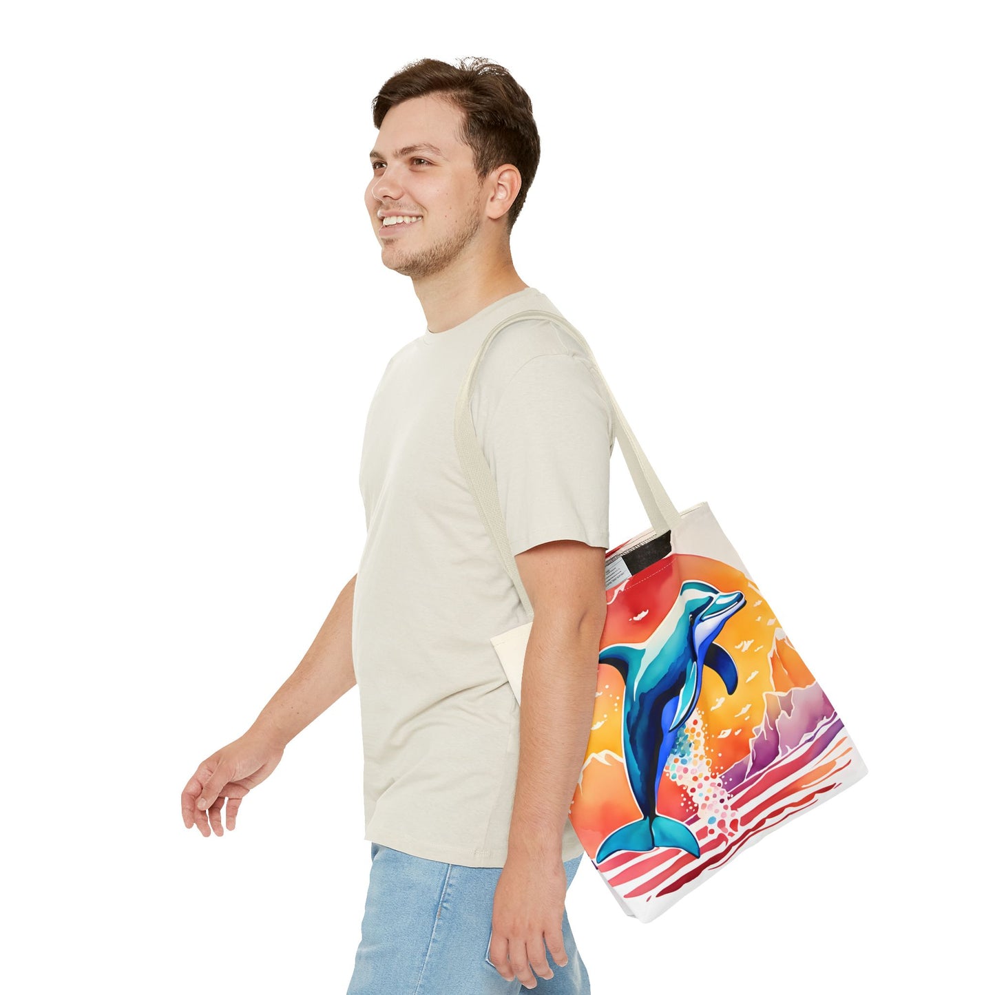 Sunset Dolphin Tote Bag