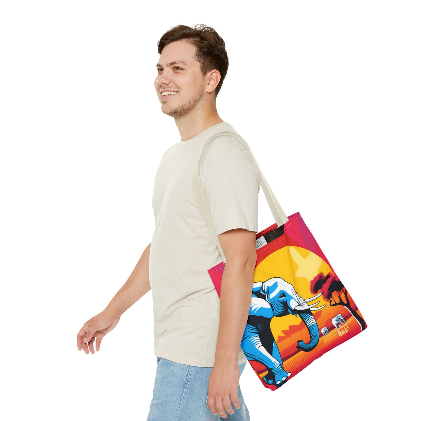 Safari Sunset Elephant Tote Bag