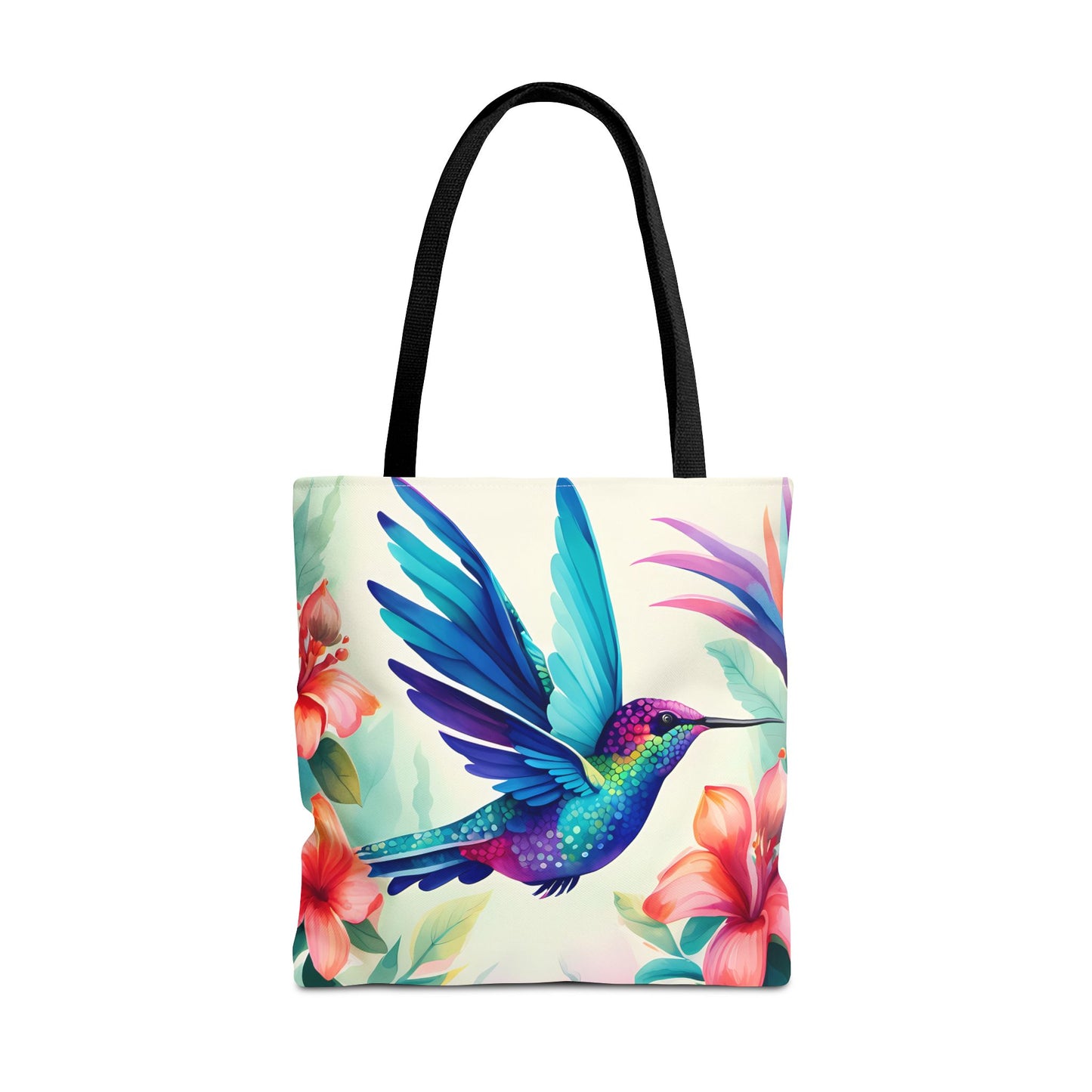 Floral Hummingbird Tote Bag