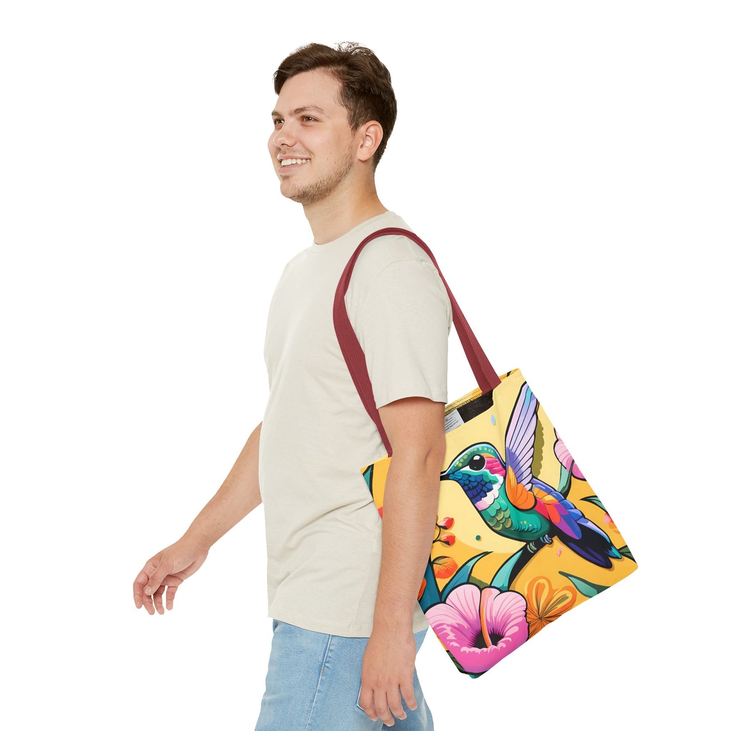 Floral Hummingbird Tote Bag