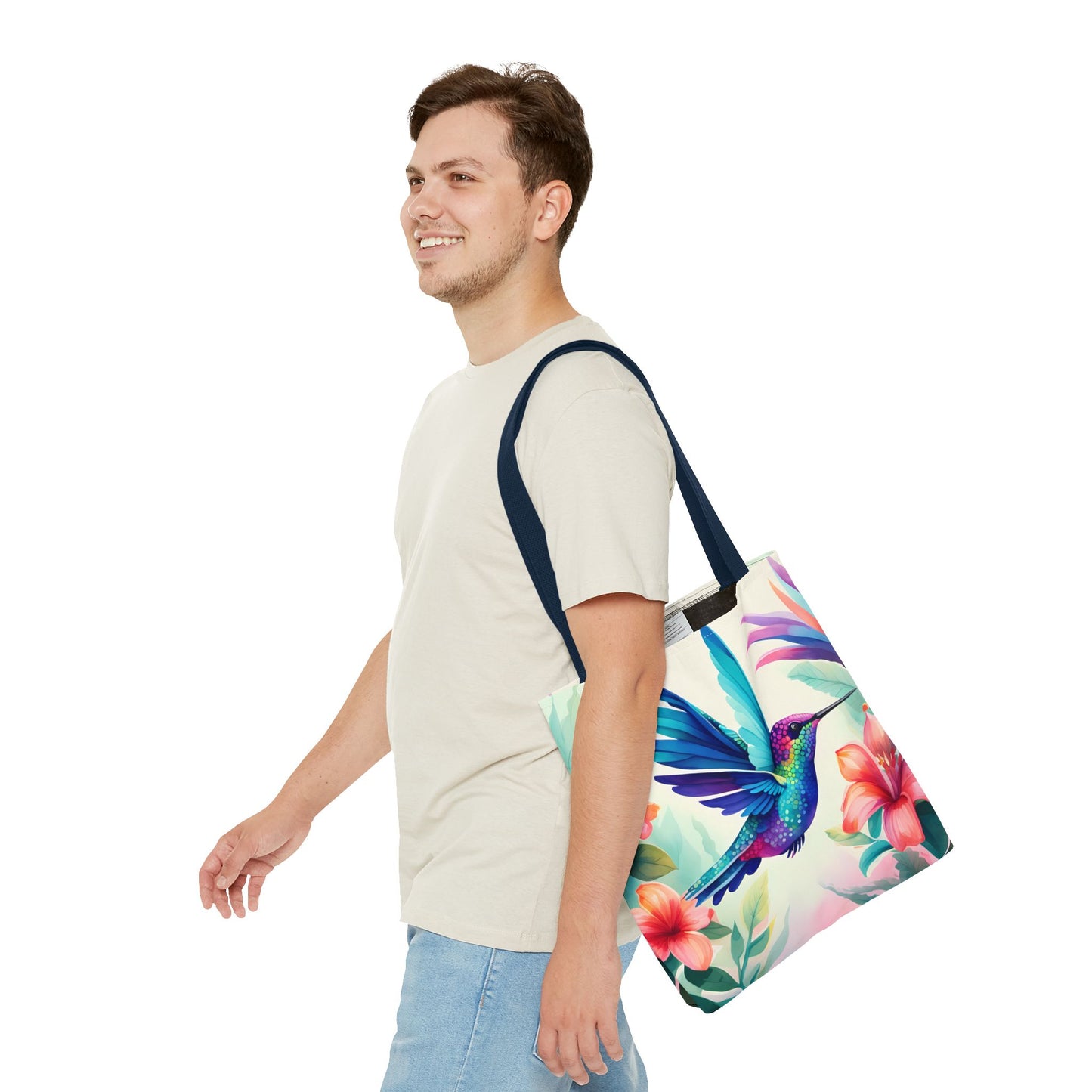 Floral Hummingbird Tote Bag