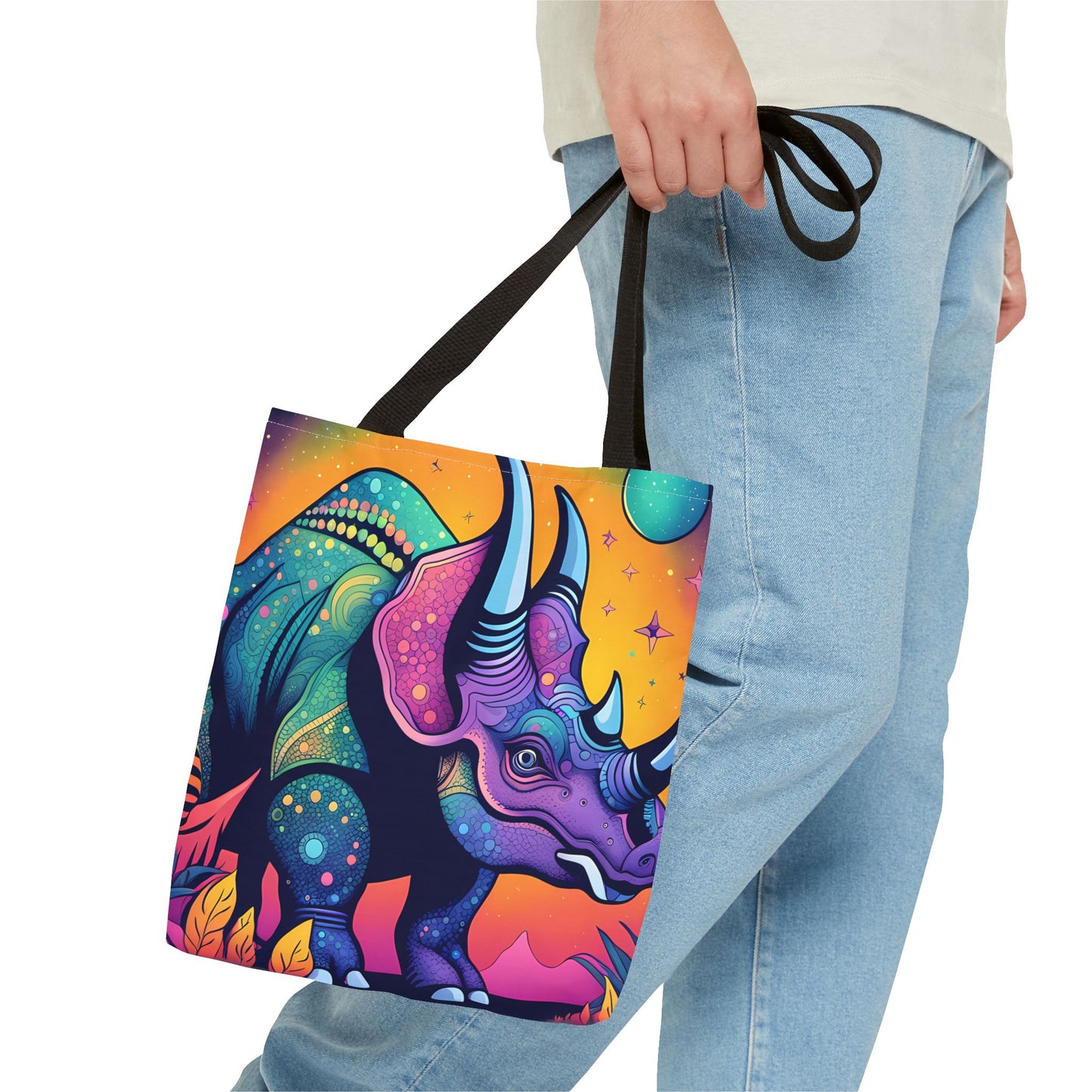 Cosmic Triceratops Tote Bag