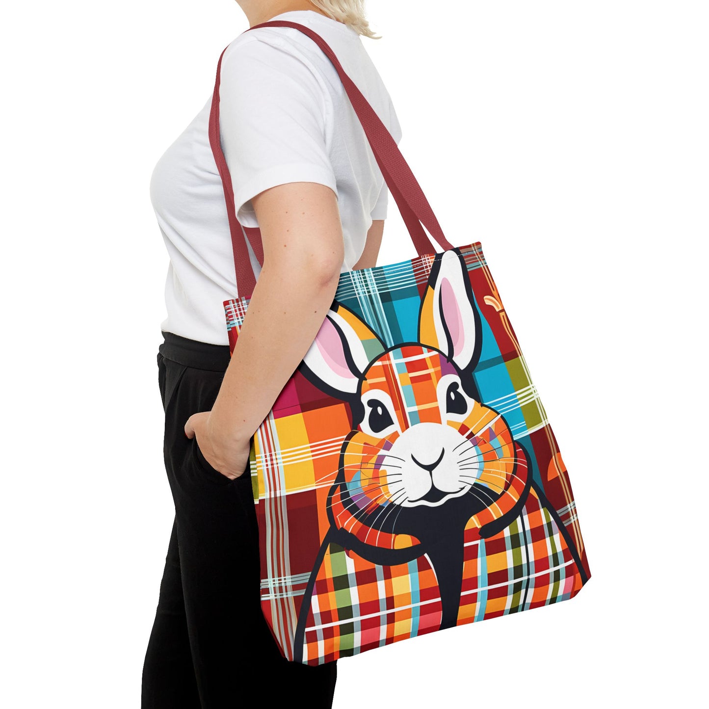 Plaid Bunny Tote Bag