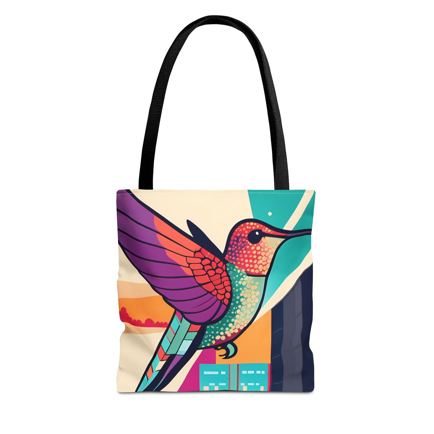 Colorful City Hummingbird Tote Bag