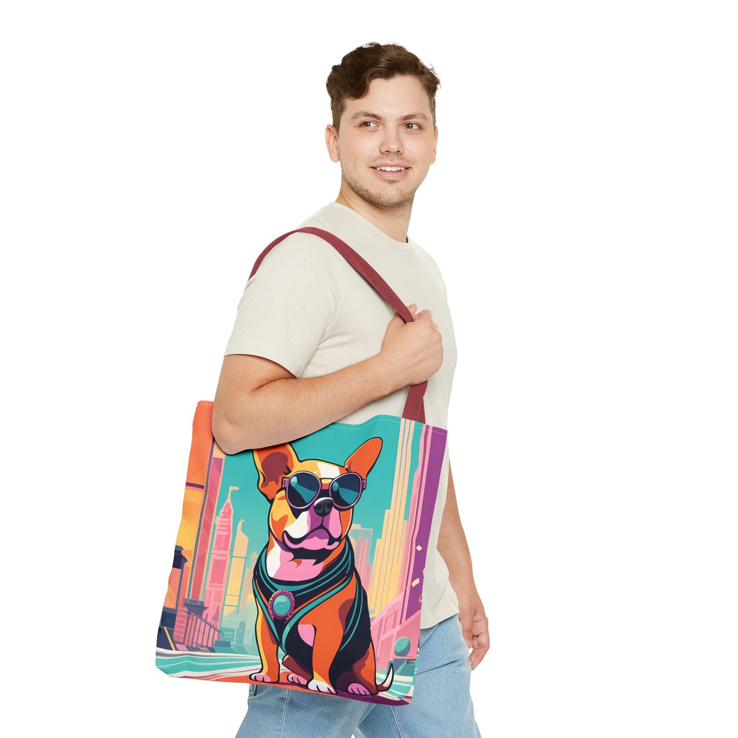 Cool Dog Cityscape Tote Bag