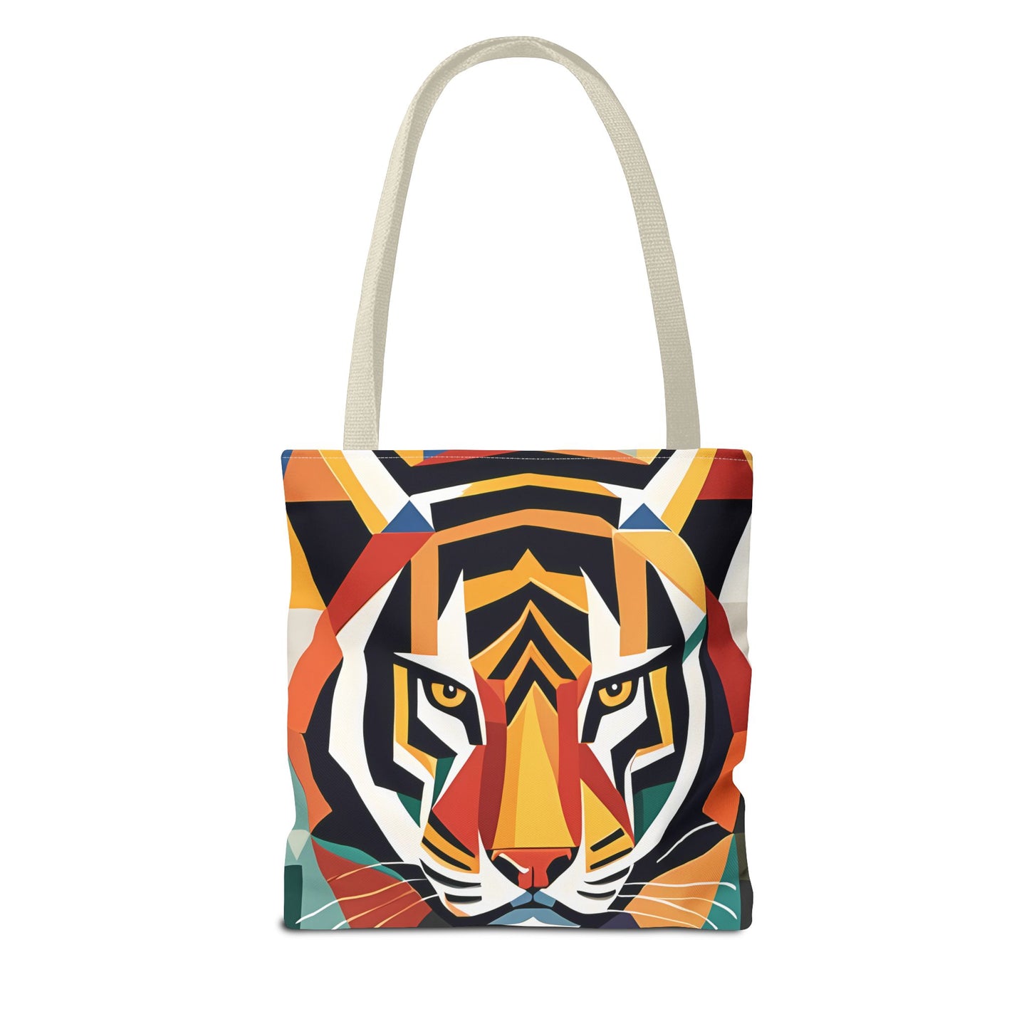 Geometric Tiger Face Tote Bag