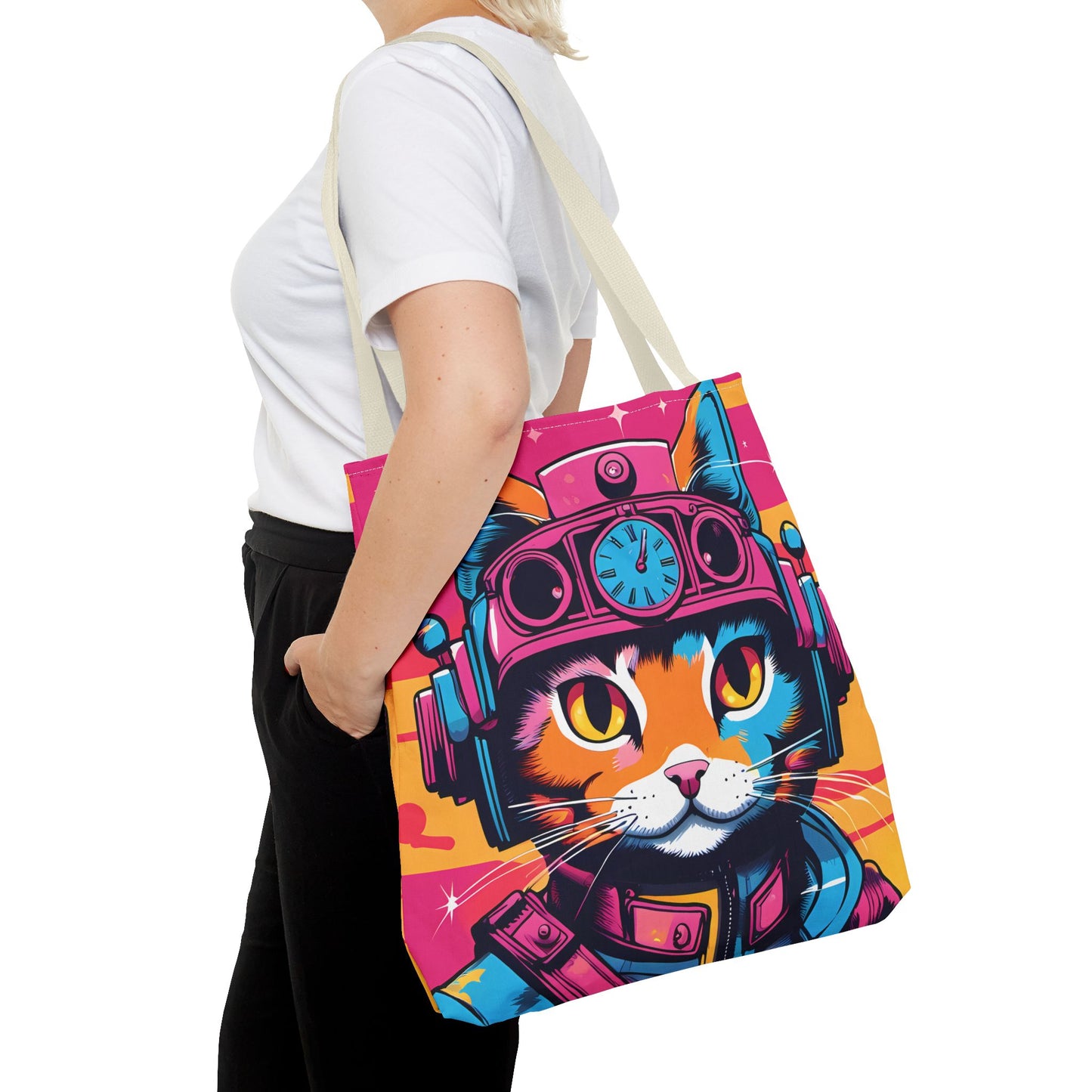 Futuristic Cat Tote Bag