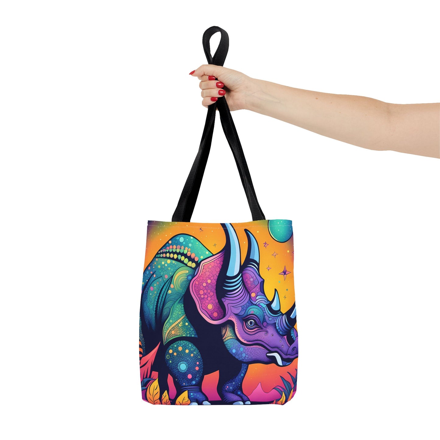Cosmic Triceratops Tote Bag