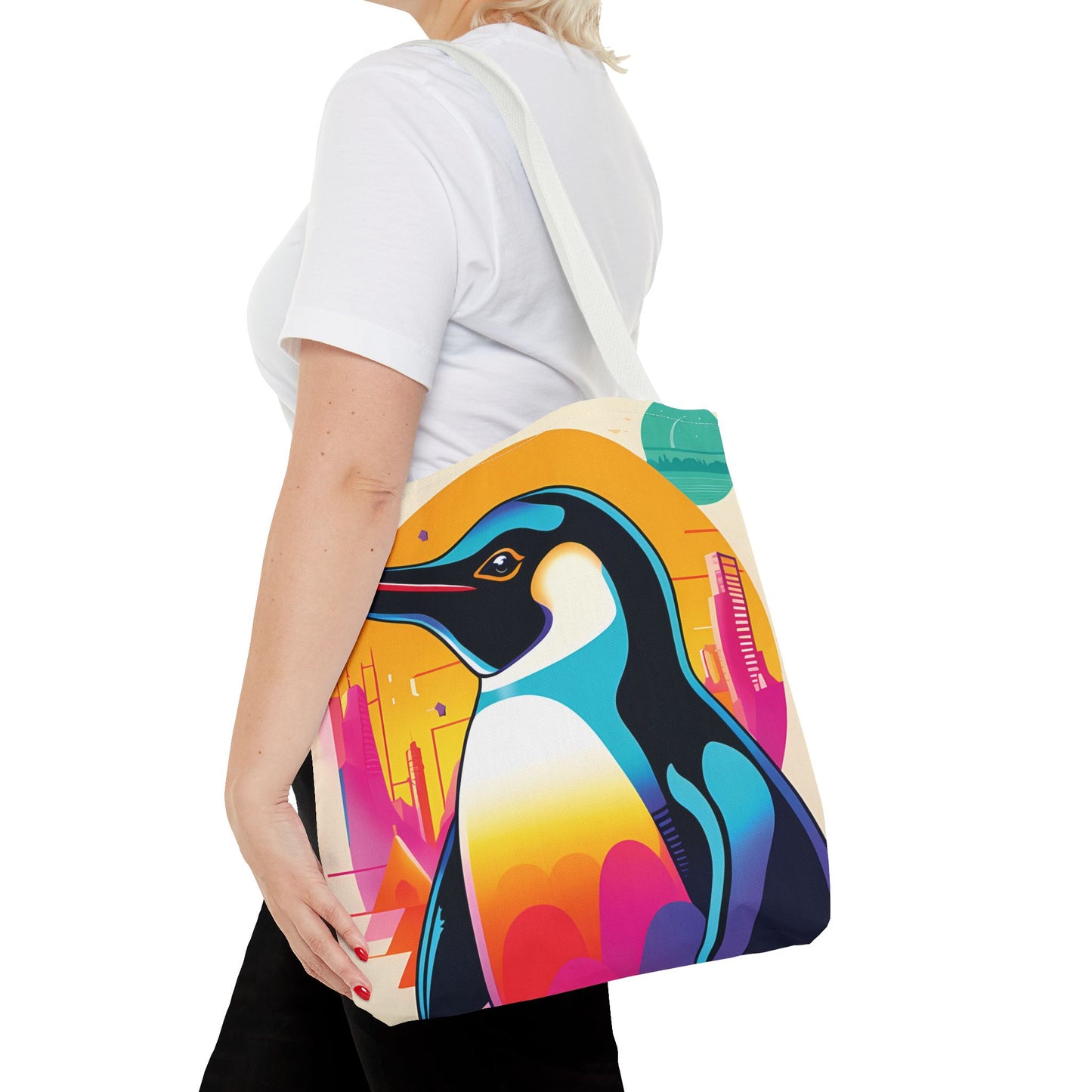 Penguin Cityscape Tote Bag