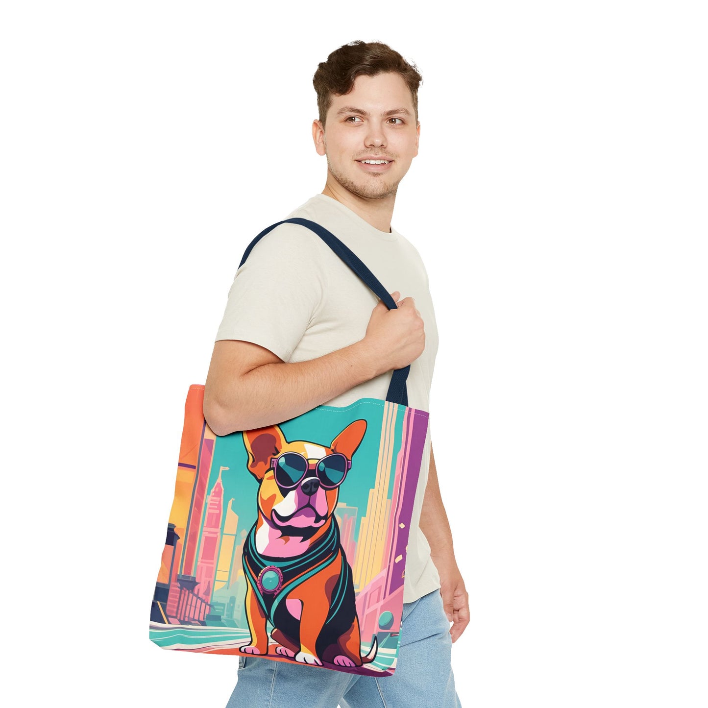 Cool Dog Cityscape Tote Bag