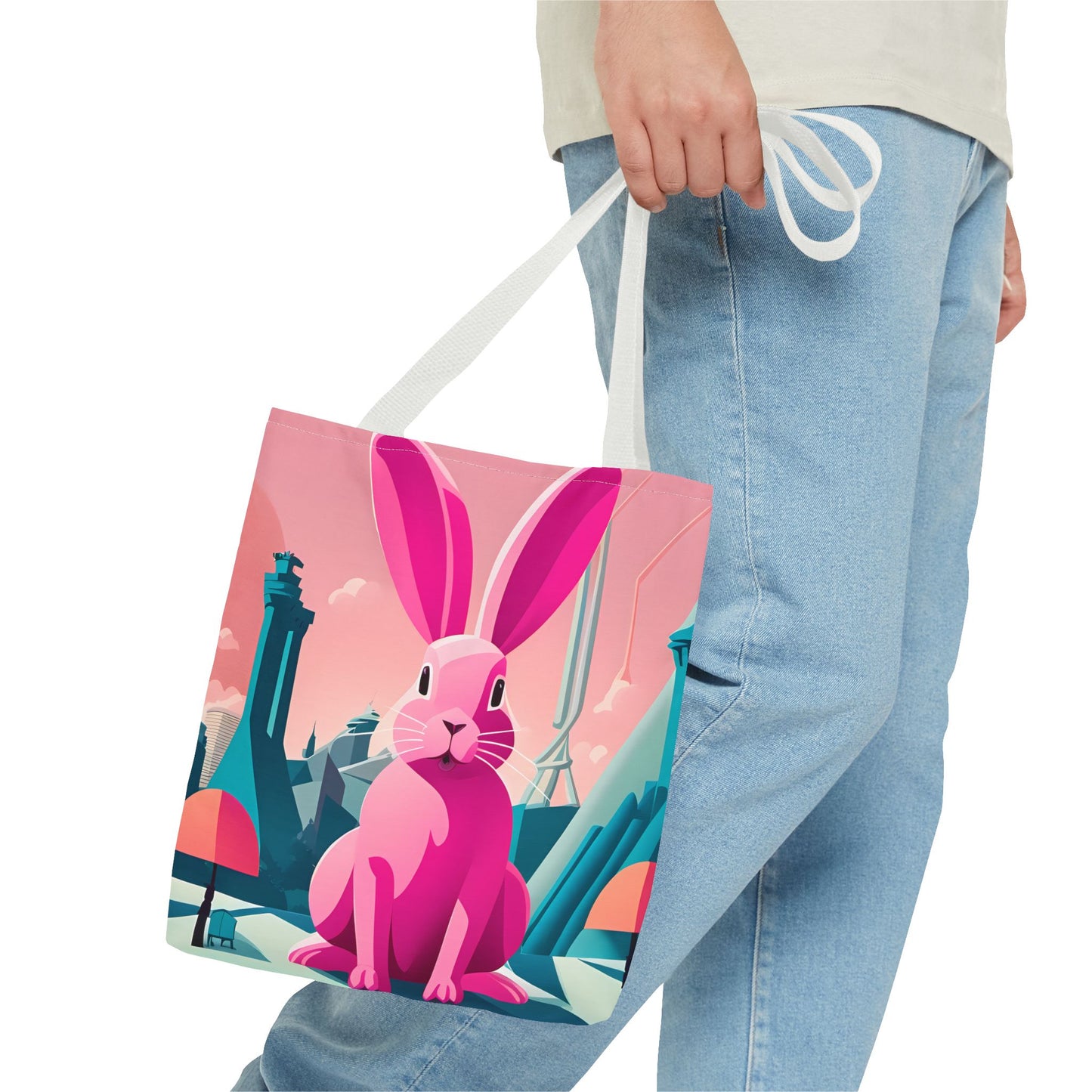 Urban Pink Rabbit Tote Bag