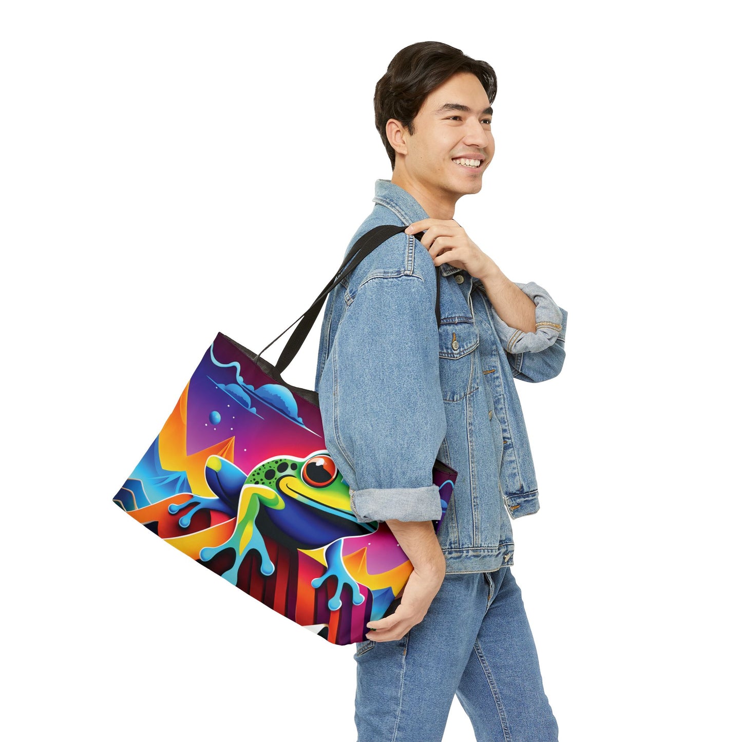 Psychedelic Space Frog Tote Bag