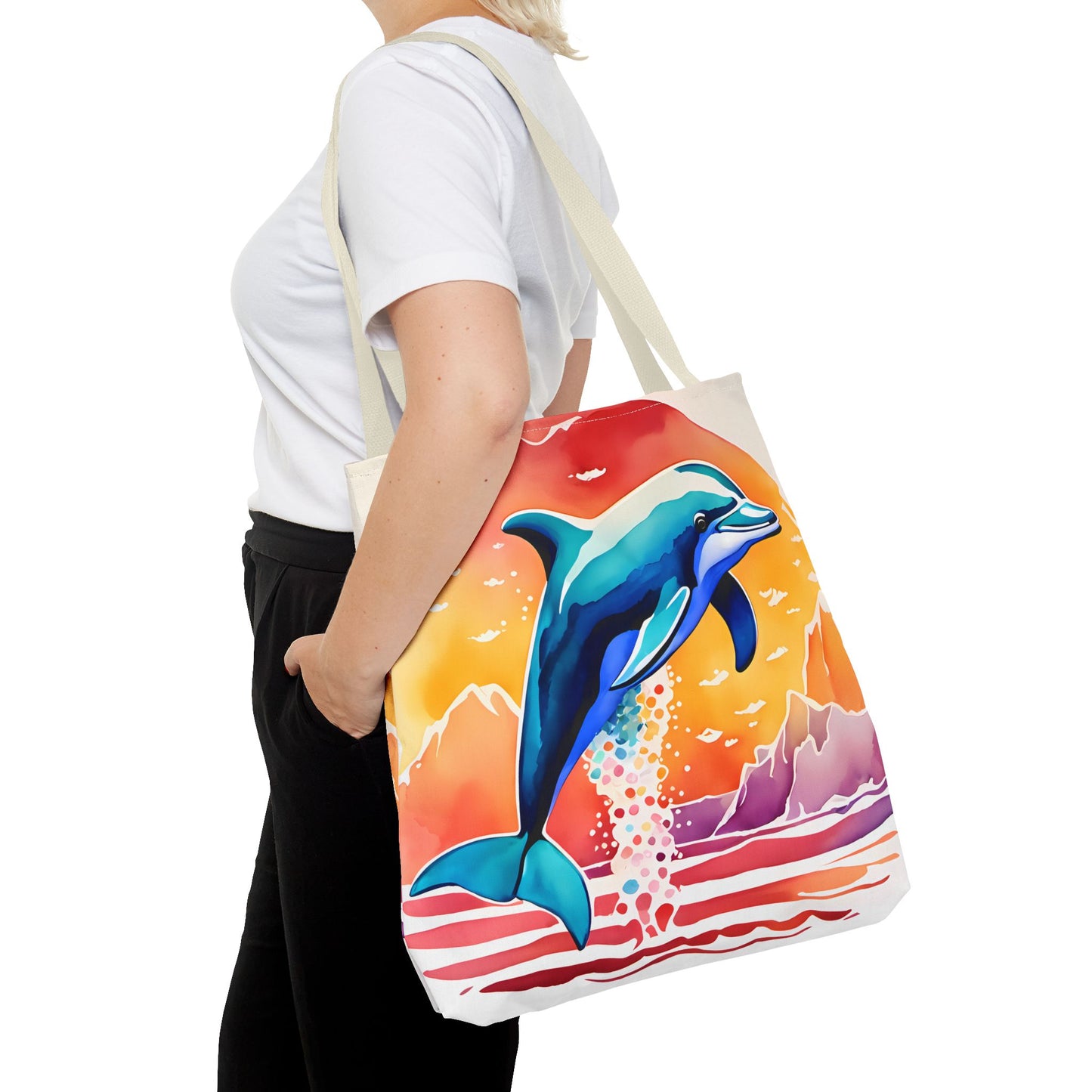 Sunset Dolphin Tote Bag