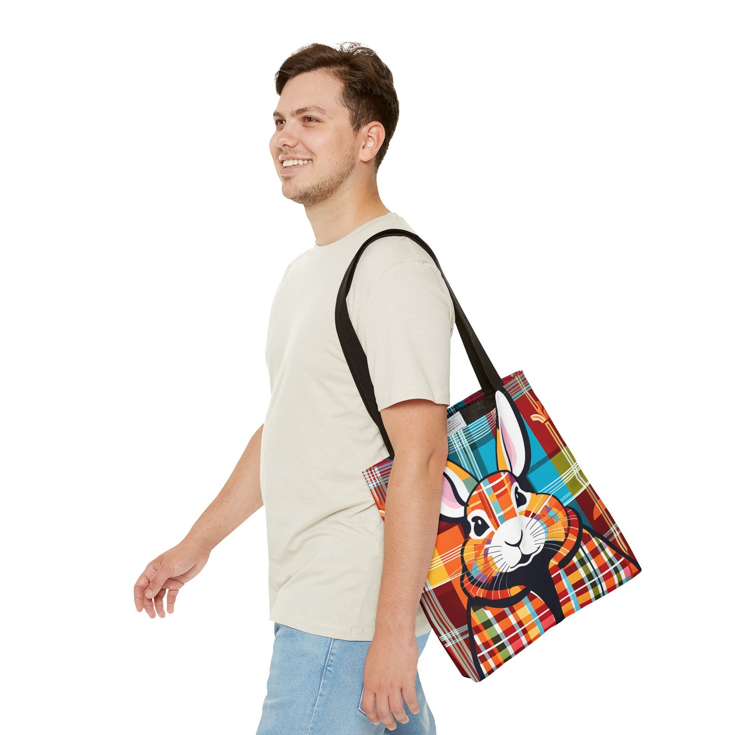 Plaid Bunny Tote Bag