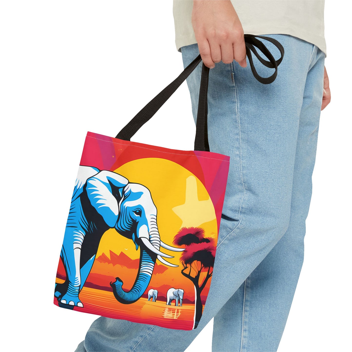 Safari Sunset Elephant Tote Bag