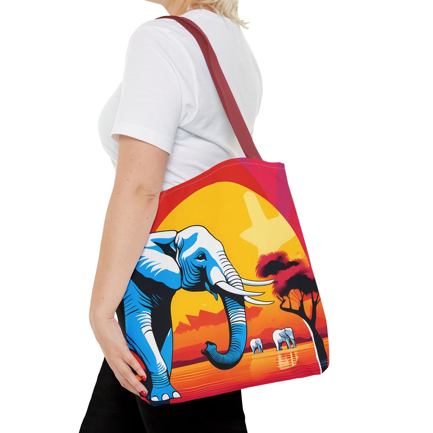 Safari Sunset Elephant Tote Bag