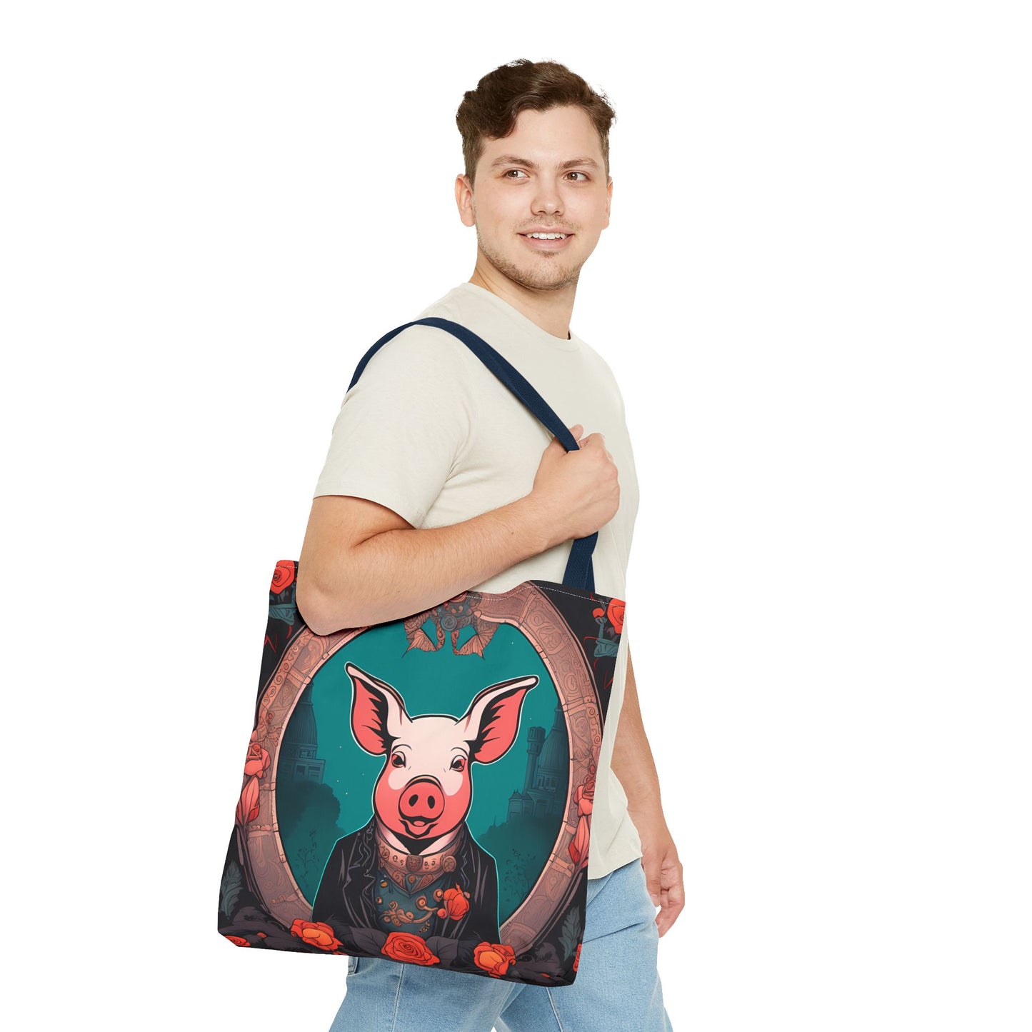 Charming Victorian Pig Tote Bag