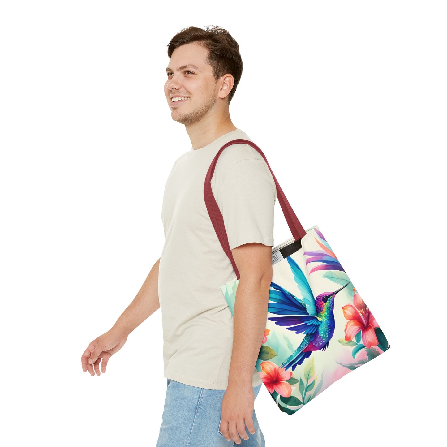 Floral Hummingbird Tote Bag
