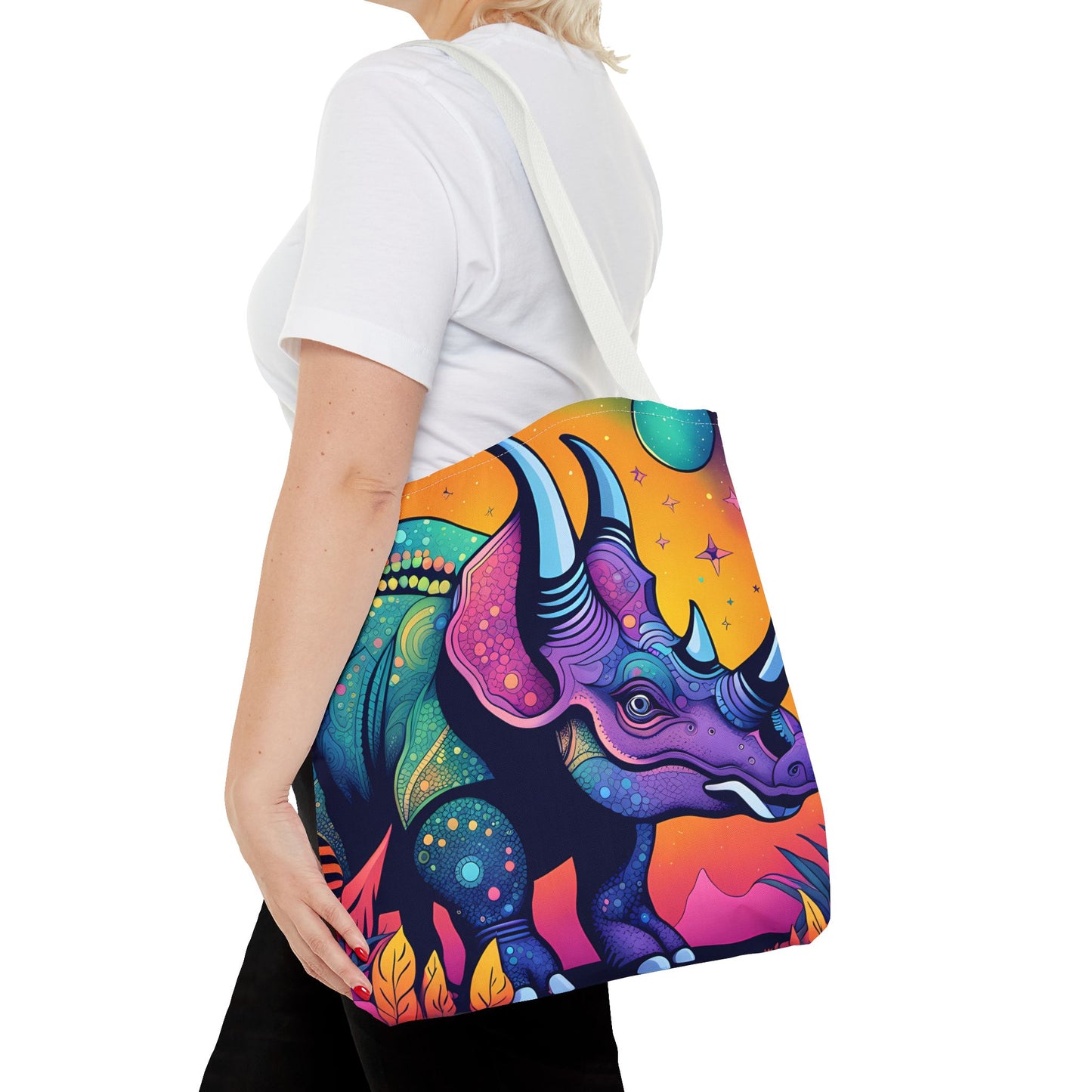 Cosmic Triceratops Tote Bag