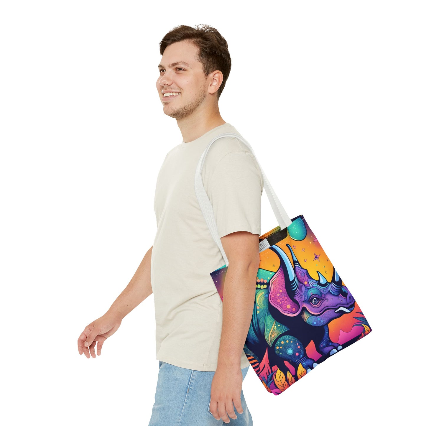 Cosmic Triceratops Tote Bag