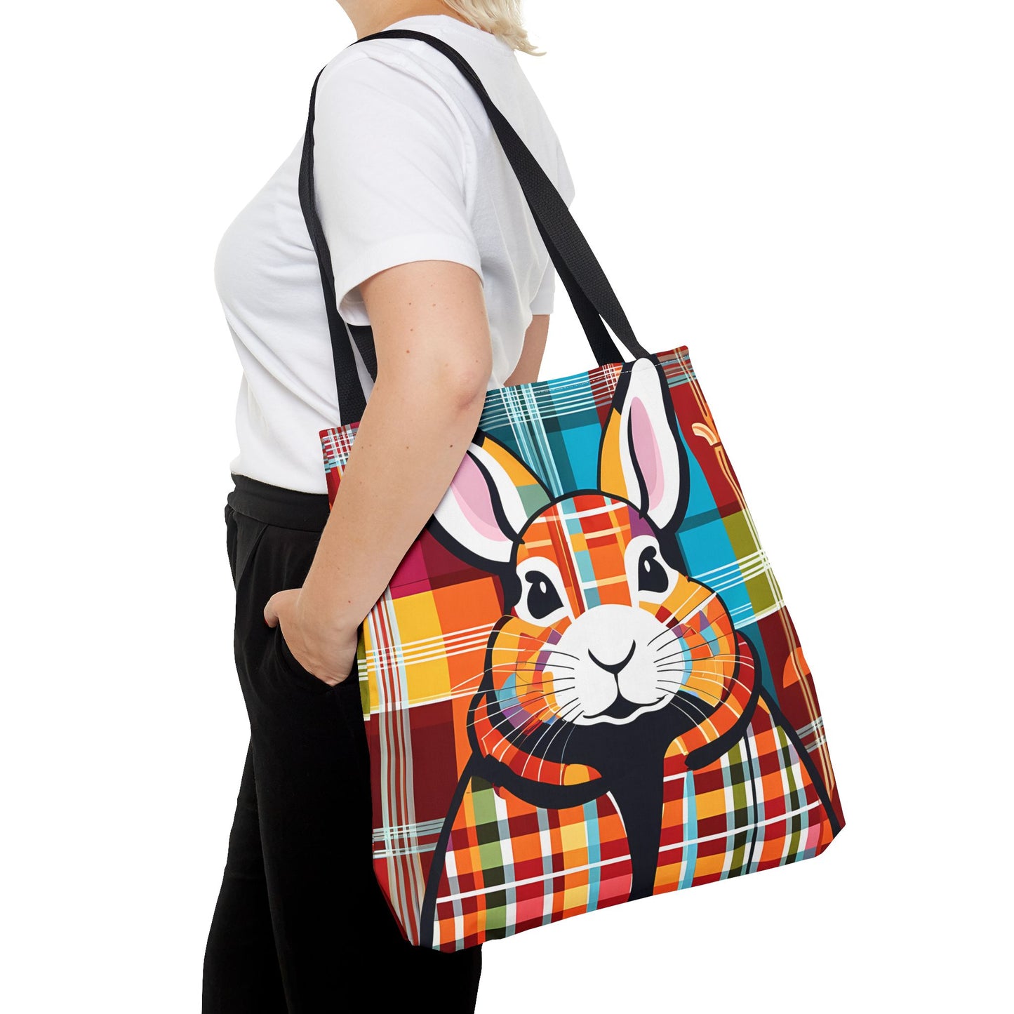 Plaid Bunny Tote Bag
