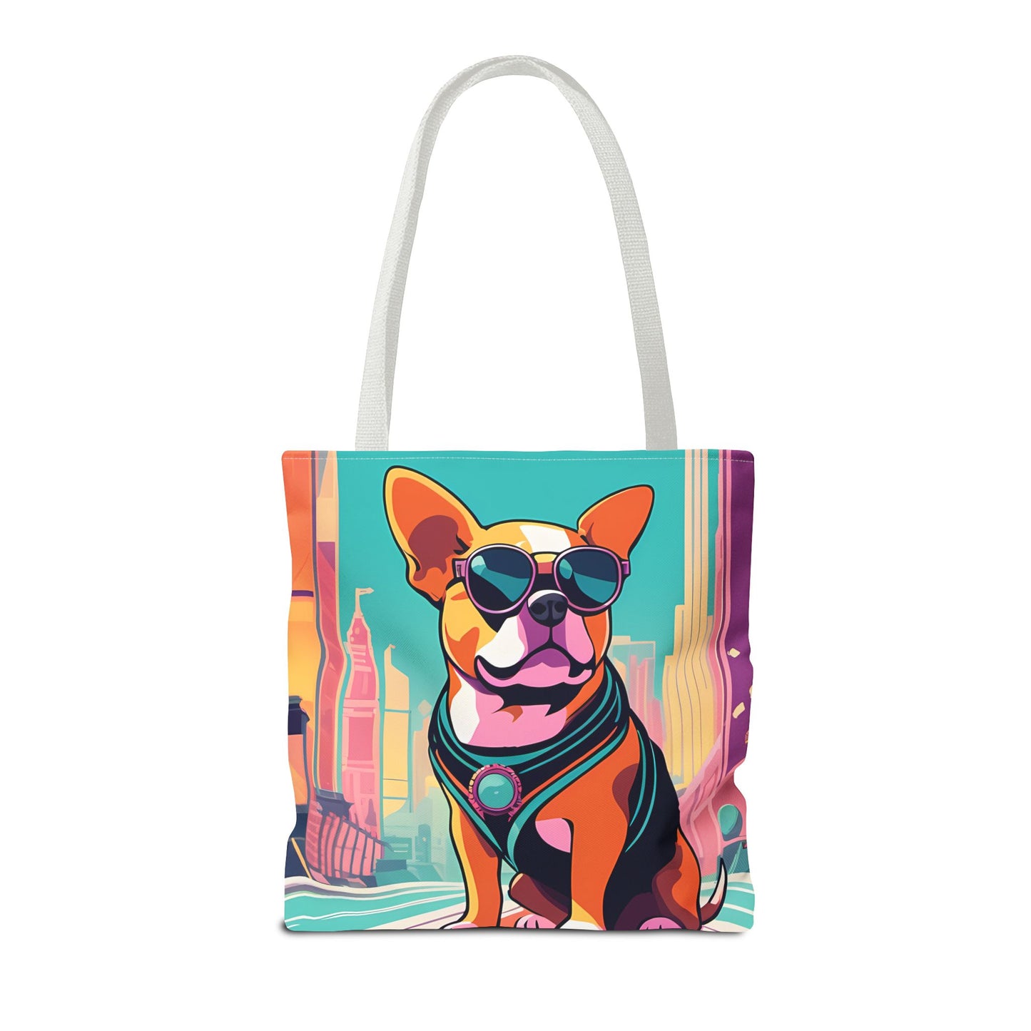 Cool Dog Cityscape Tote Bag