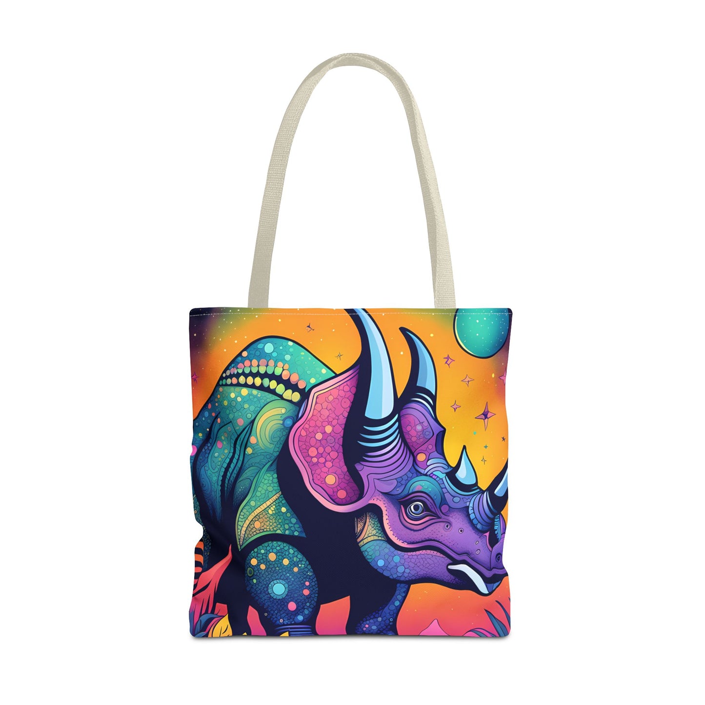 Cosmic Triceratops Tote Bag