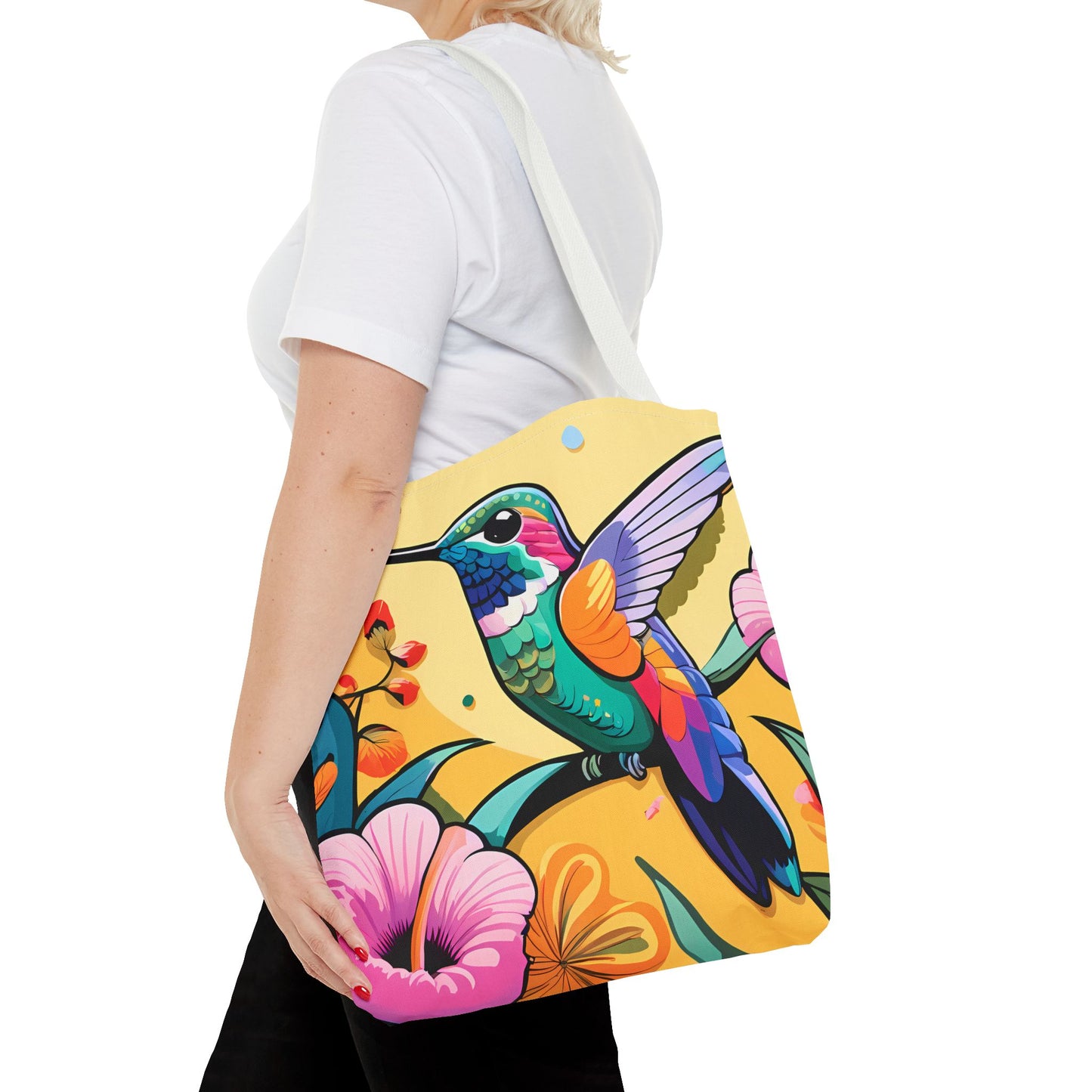 Floral Hummingbird Tote Bag