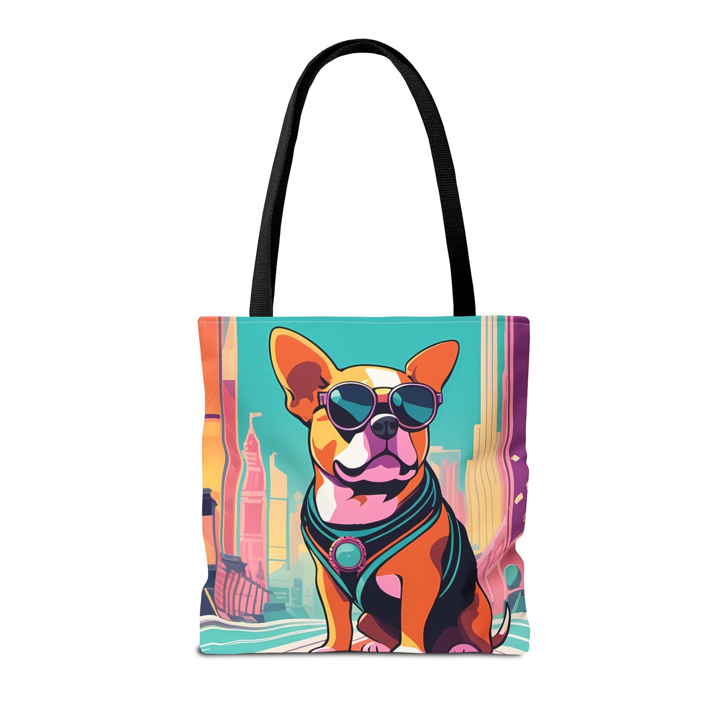 Cool Dog Cityscape Tote Bag