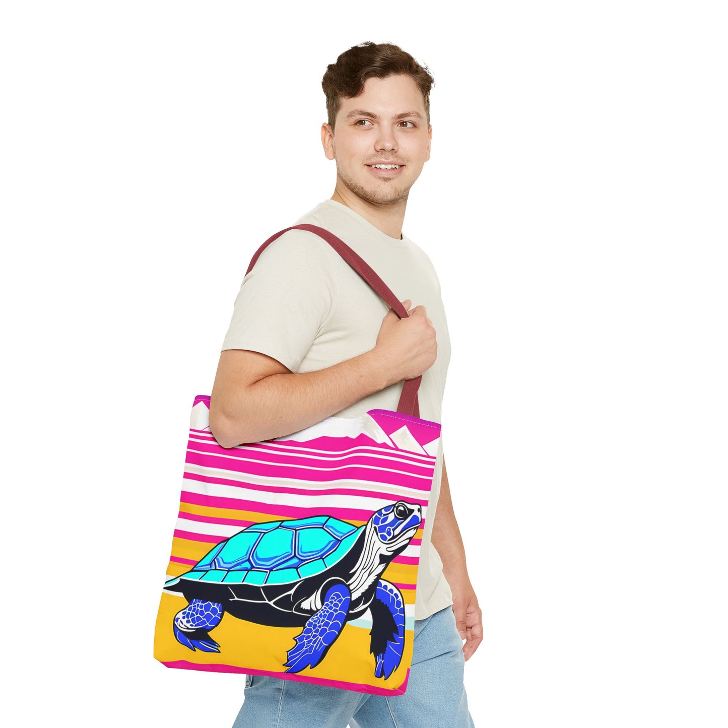 Retro Turtle Beach Tote Bag