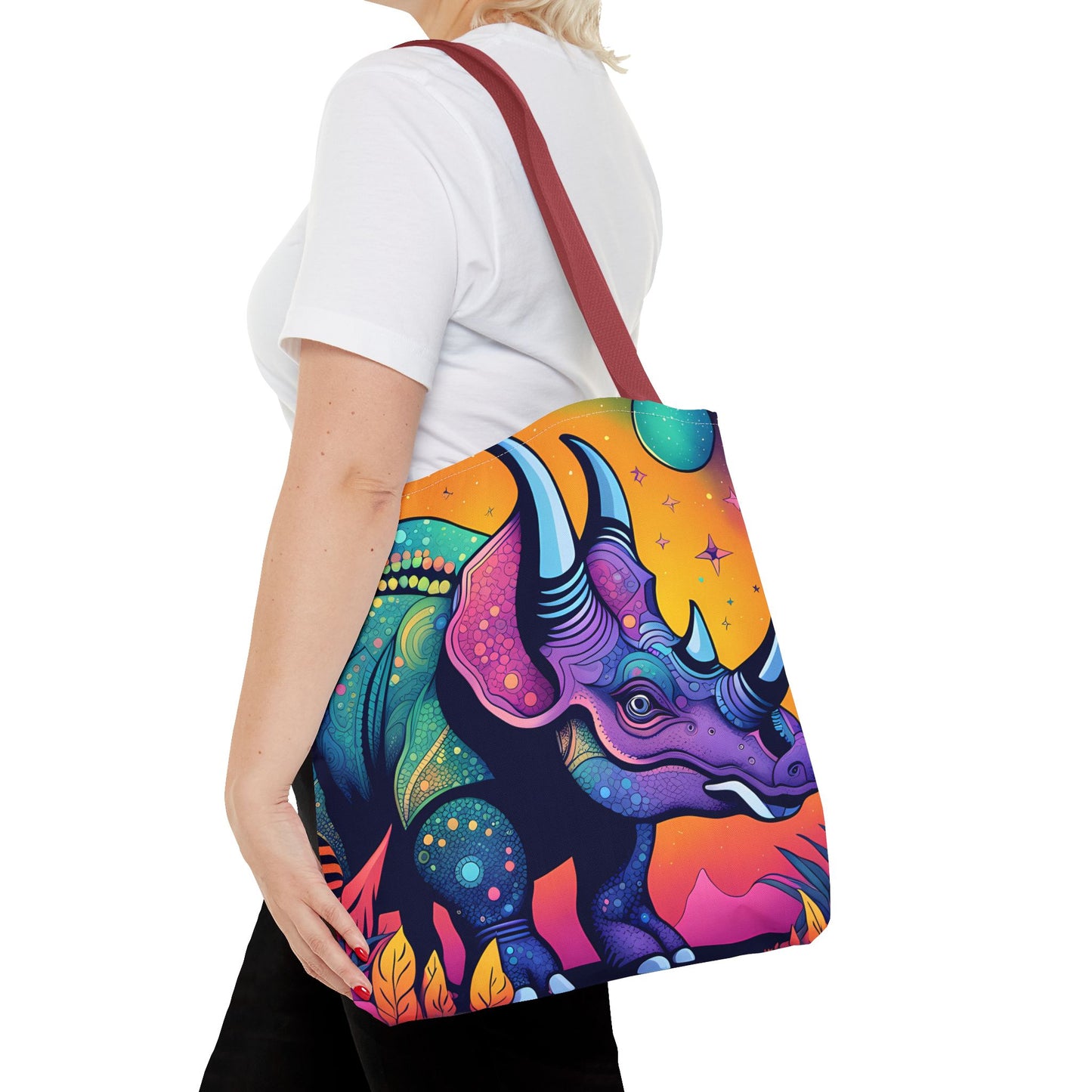 Cosmic Triceratops Tote Bag