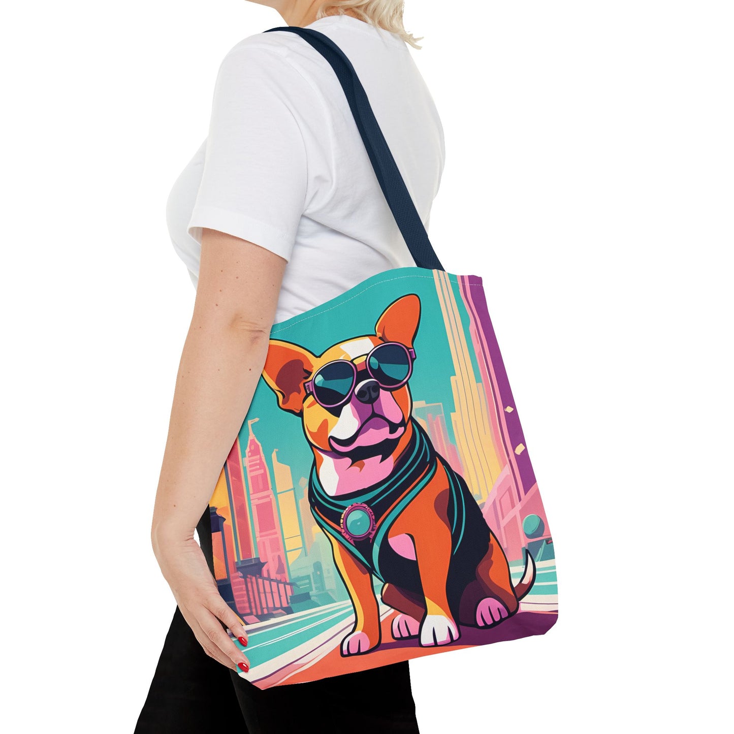 Cool Dog Cityscape Tote Bag