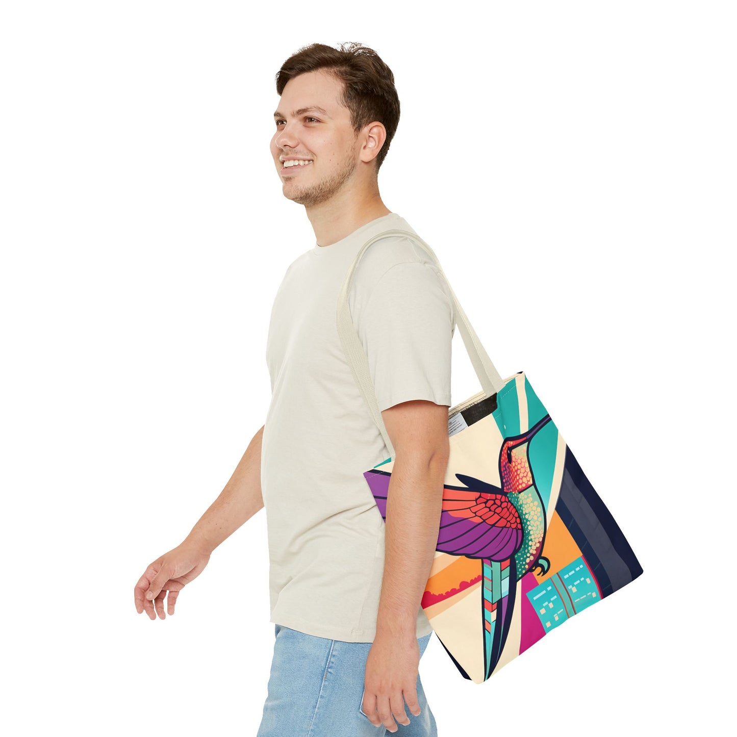 Colorful City Hummingbird Tote Bag