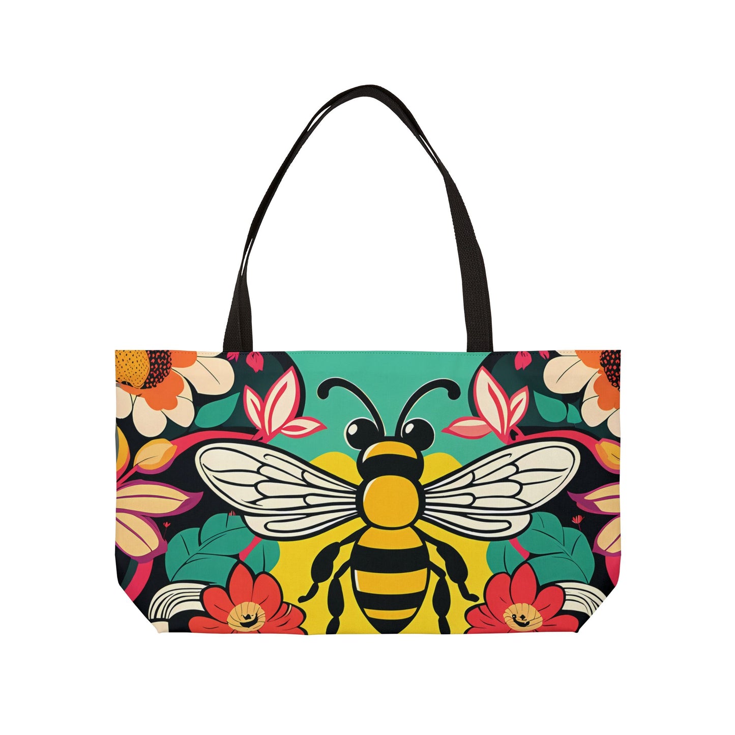 Floral Garden Bee Tote Bag