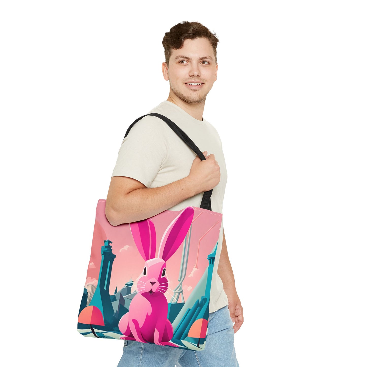 Urban Pink Rabbit Tote Bag