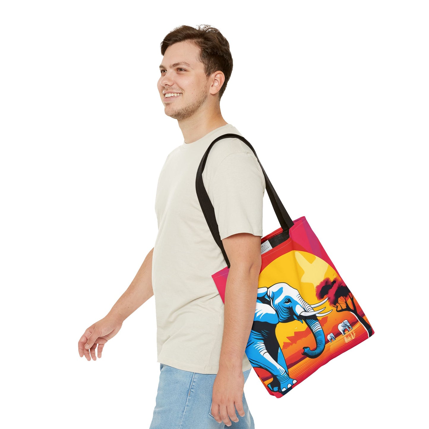 Safari Sunset Elephant Tote Bag