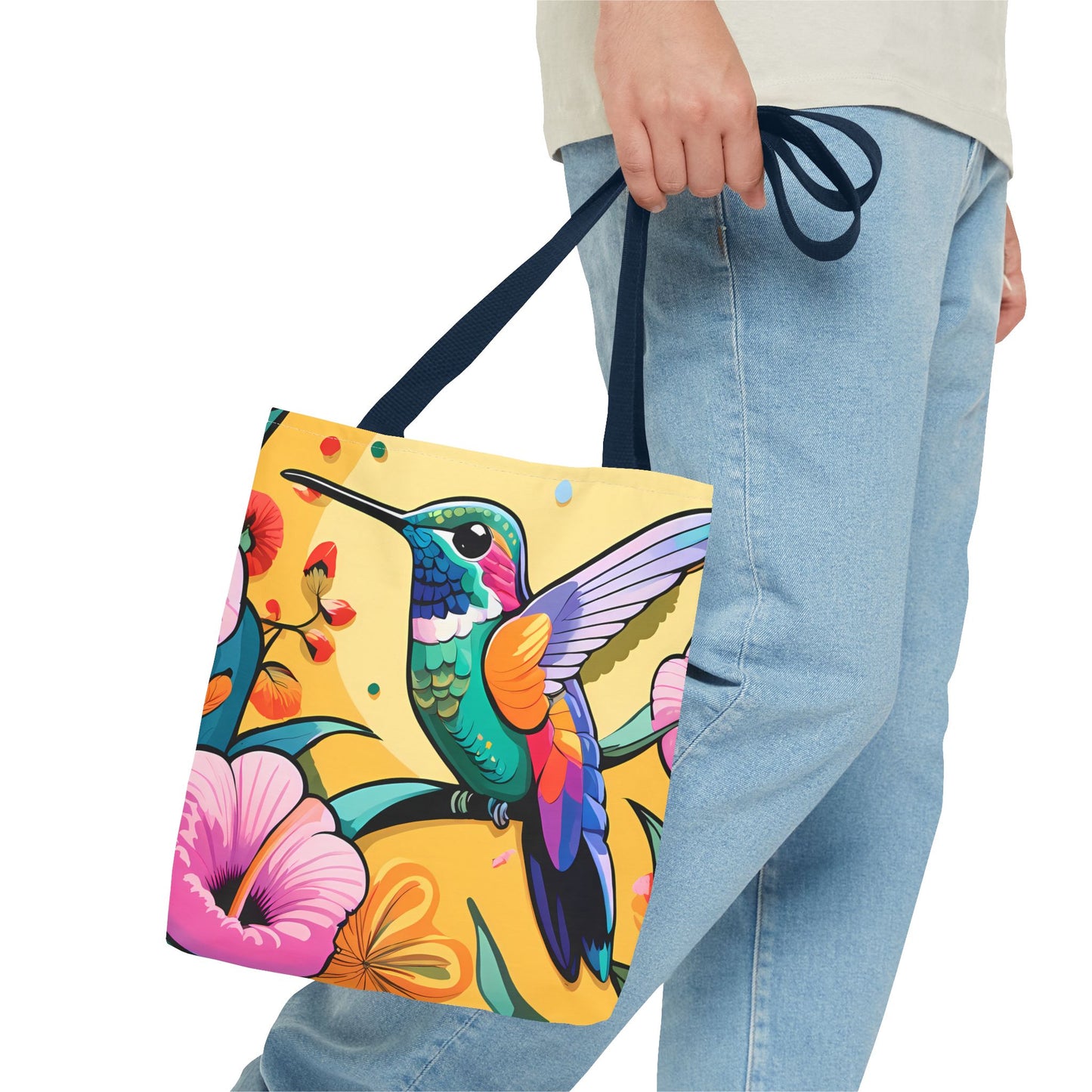 Floral Hummingbird Tote Bag